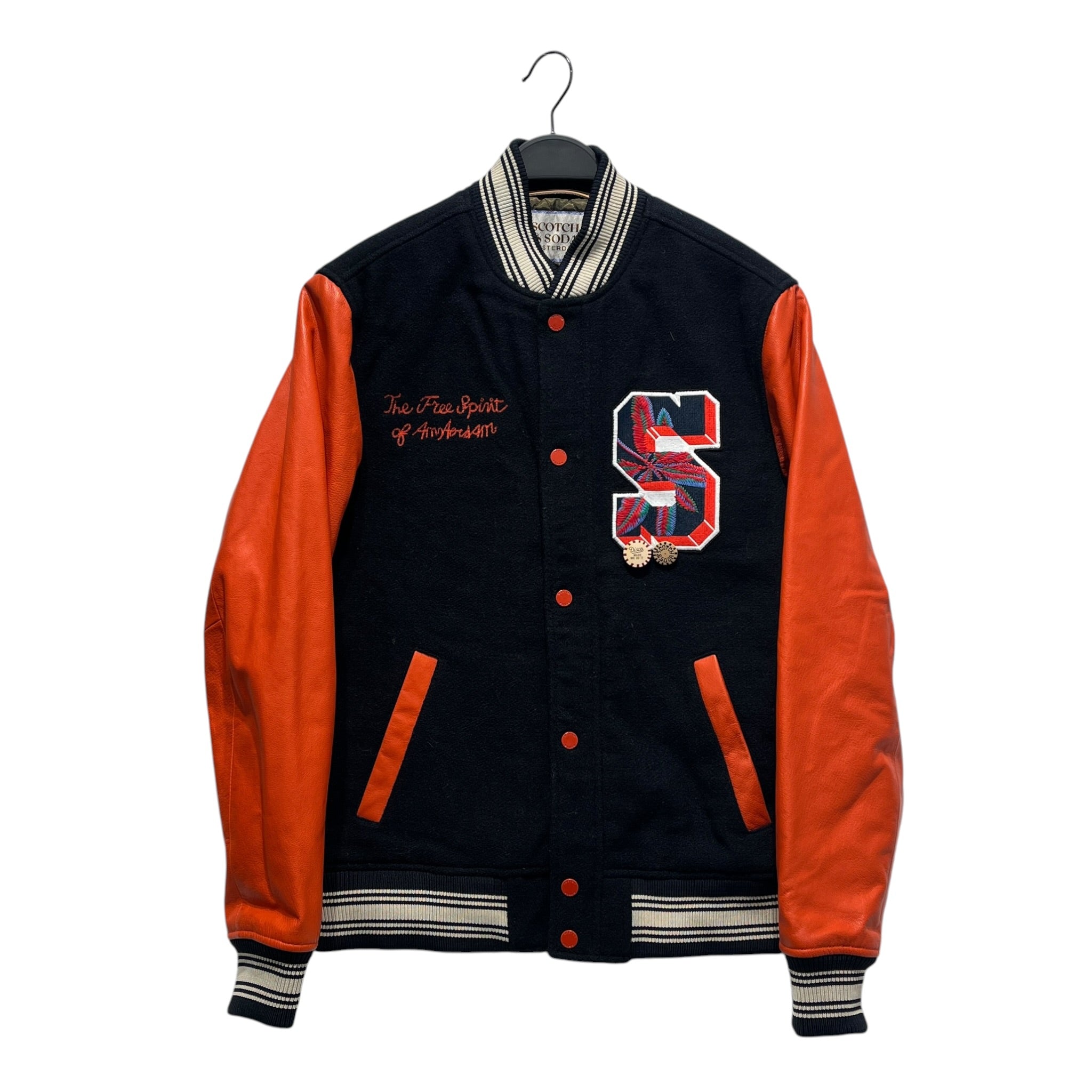 SCOTCH&SODA/Jacket/S/Wool/ORN/Graphic/the free spirit varsity jkt view 1