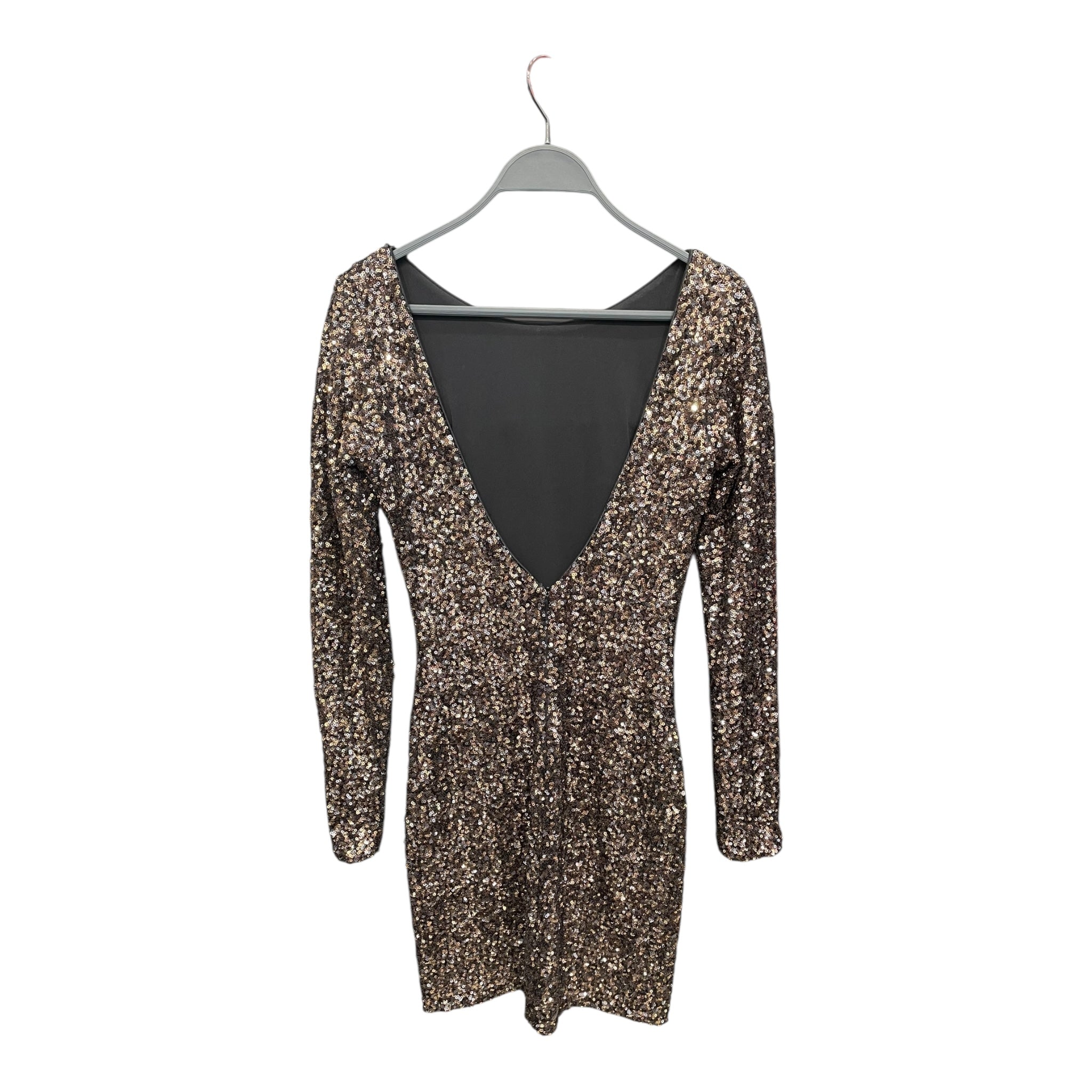 Dress the Population/LS Dress/XS/Glitter/Cotton/YEL/ view 2