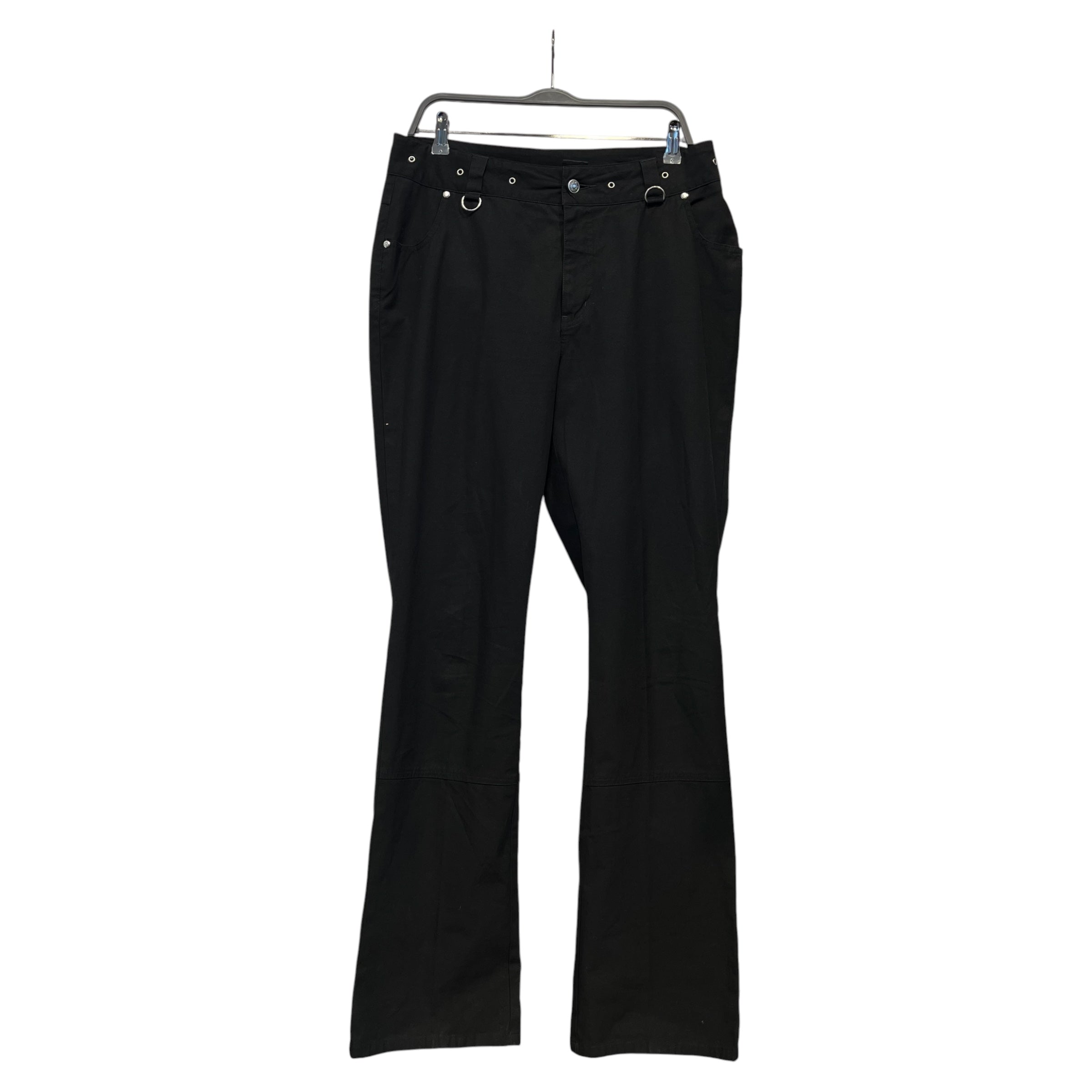 HARLEY DAVIDSON/Straight Pants/10/Cotton/BLK/ZIP HEM ROSE EMBROIDERY view 1