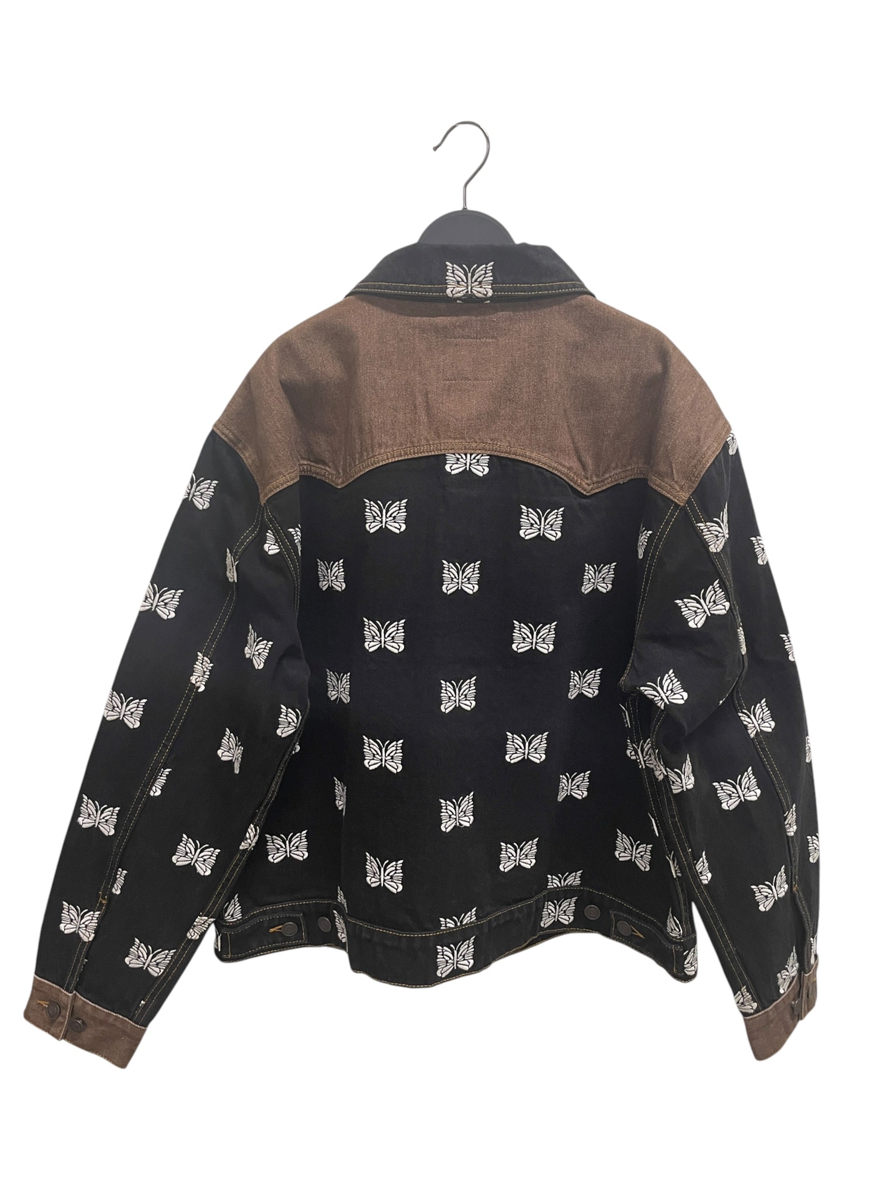 Needles/PALACE/Denim Jkt/M/Denim/BLK/All Over Print/butterflies all over view 2