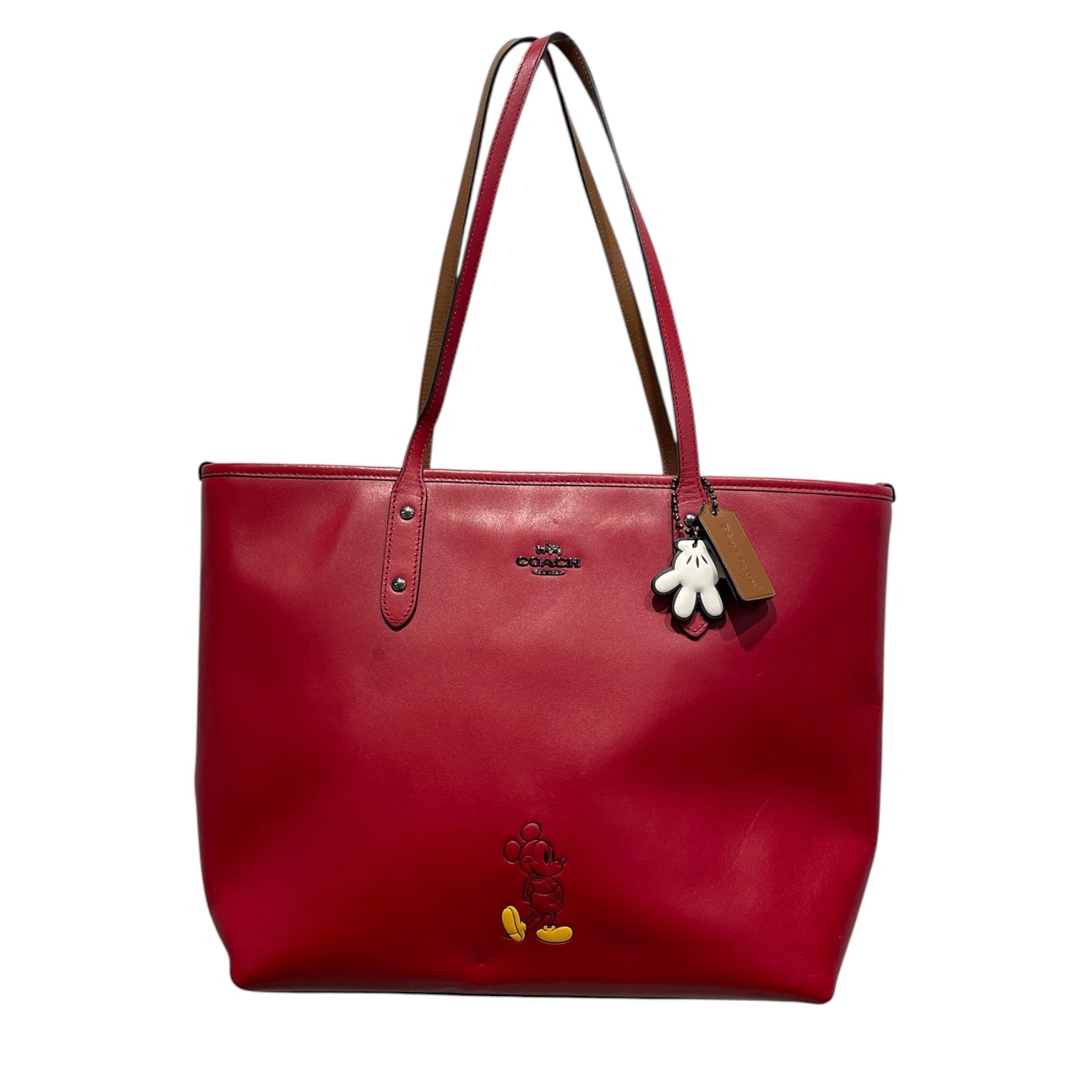 COACH/Tote Bag/Leather/RED/Mickey Mouse Red Tote view 1