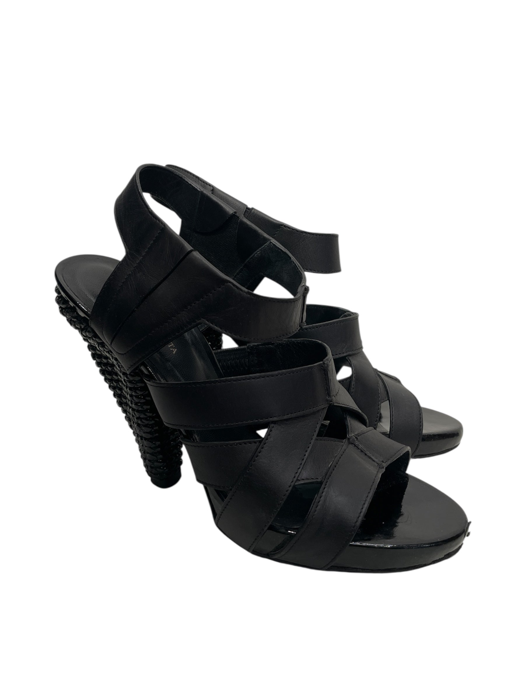 BOTTEGA VENETA/Heels/EU 35.5/Leather/BLK/PLASTIC CORDED HEEL view 1
