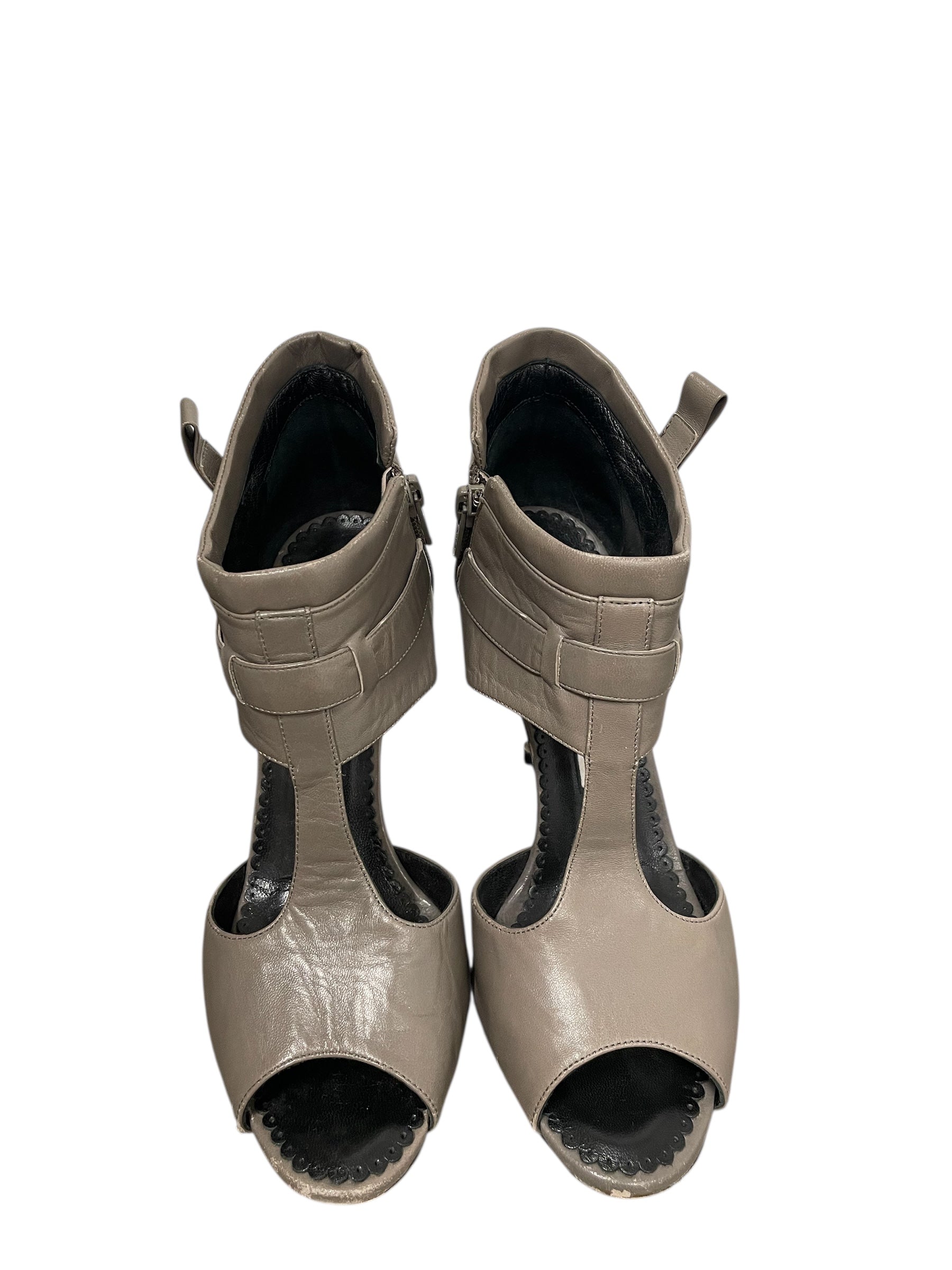 MANOLO BLAHNIK/HEELS/US 6/PLAIN/LEATHER/GRY//SIDE HARNES/ view 3