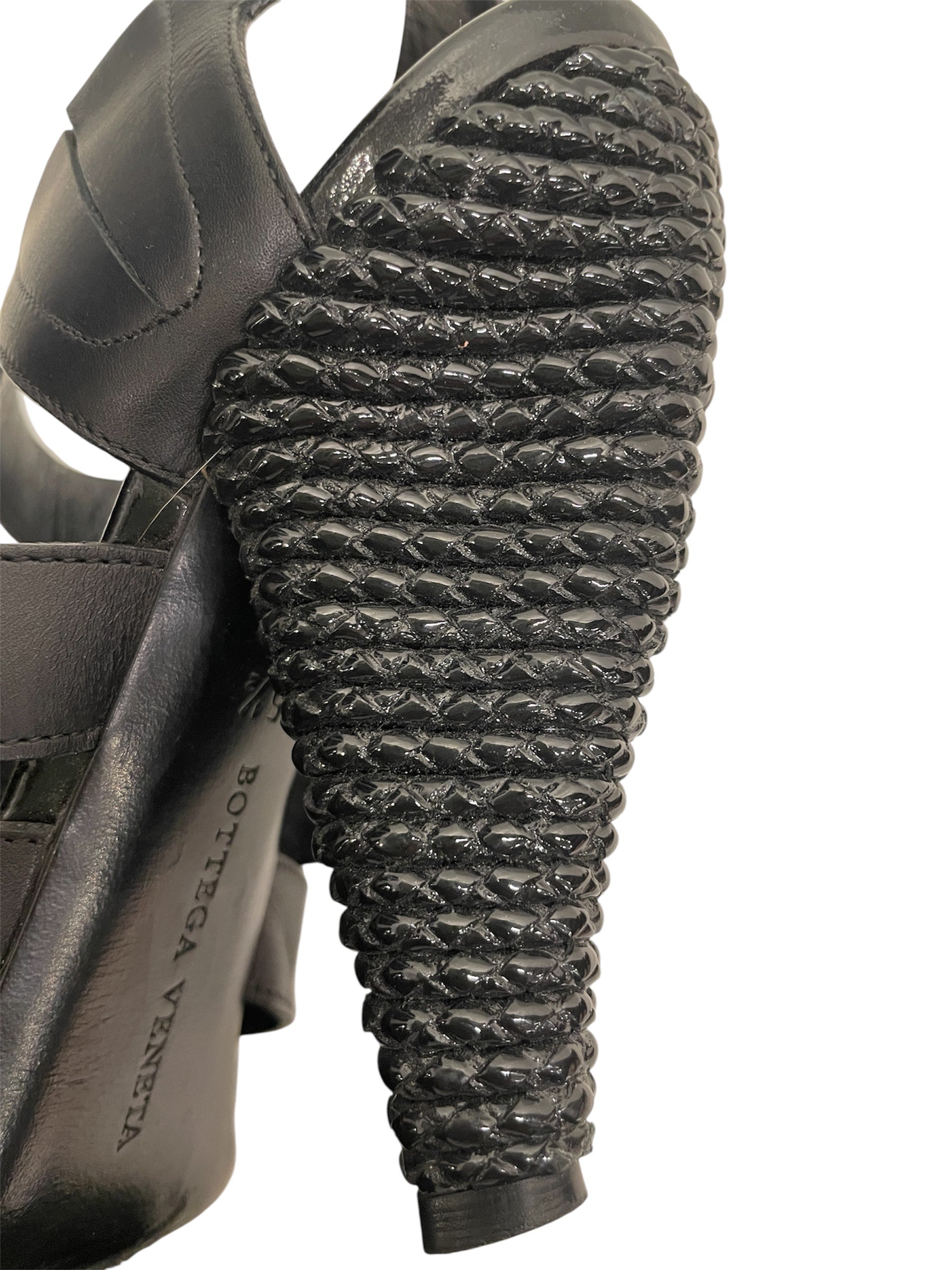 BOTTEGA VENETA/Heels/EU 35.5/Leather/BLK/PLASTIC CORDED HEEL view 4