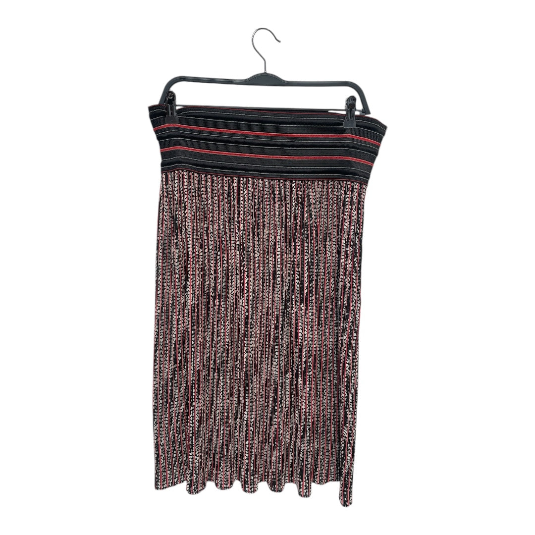 VIVIENNE TAM/Long Skirt/0/Polka dot/Silk/MLT/Pleated/WHT DOT/BLK-RED ACCENT view 1