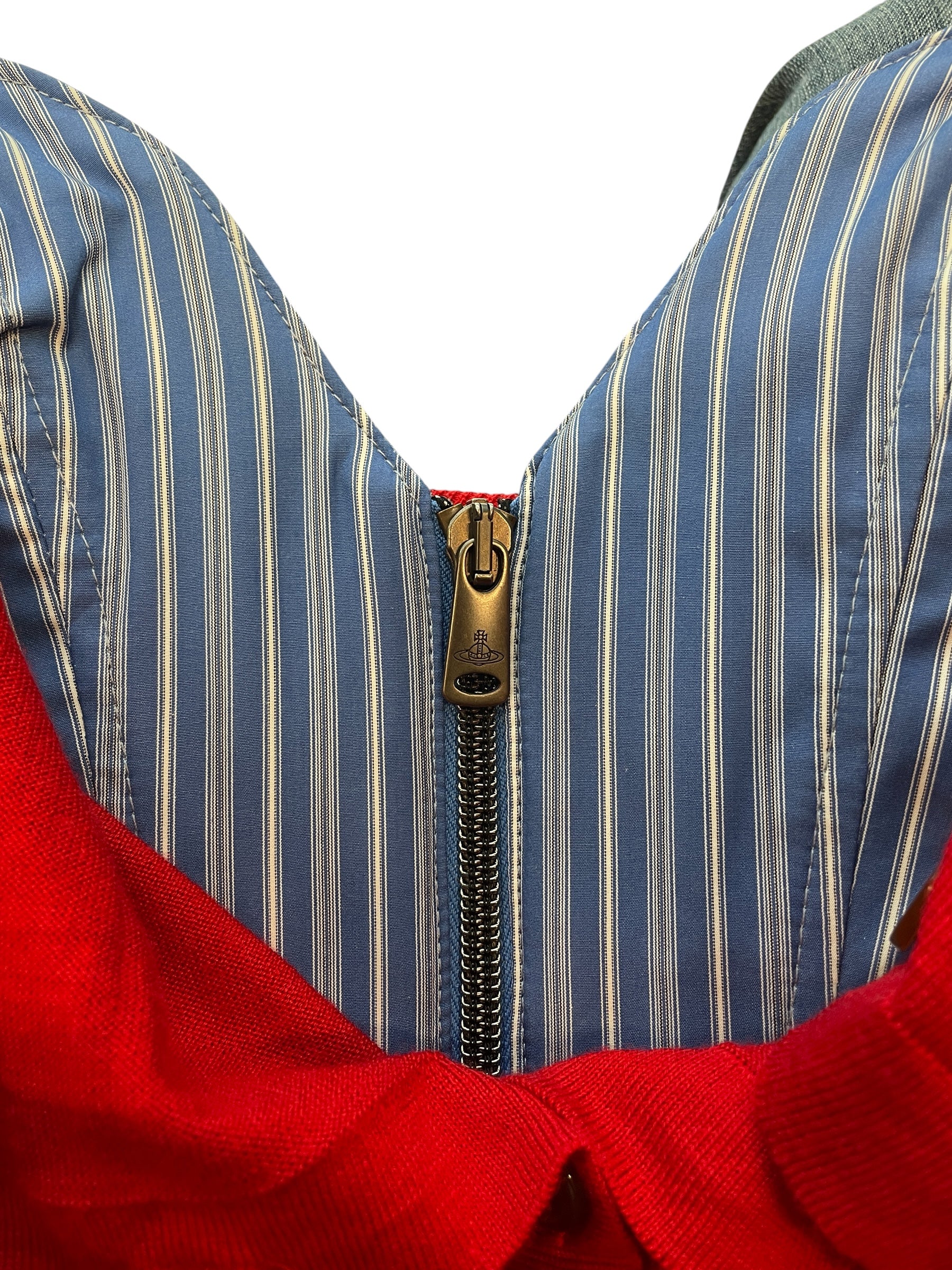 Vivienne Westwood/LS T-Shirt/40/Cotton/RED/CORSET CARDIGAN/BLU&WHT STRIPE view 3