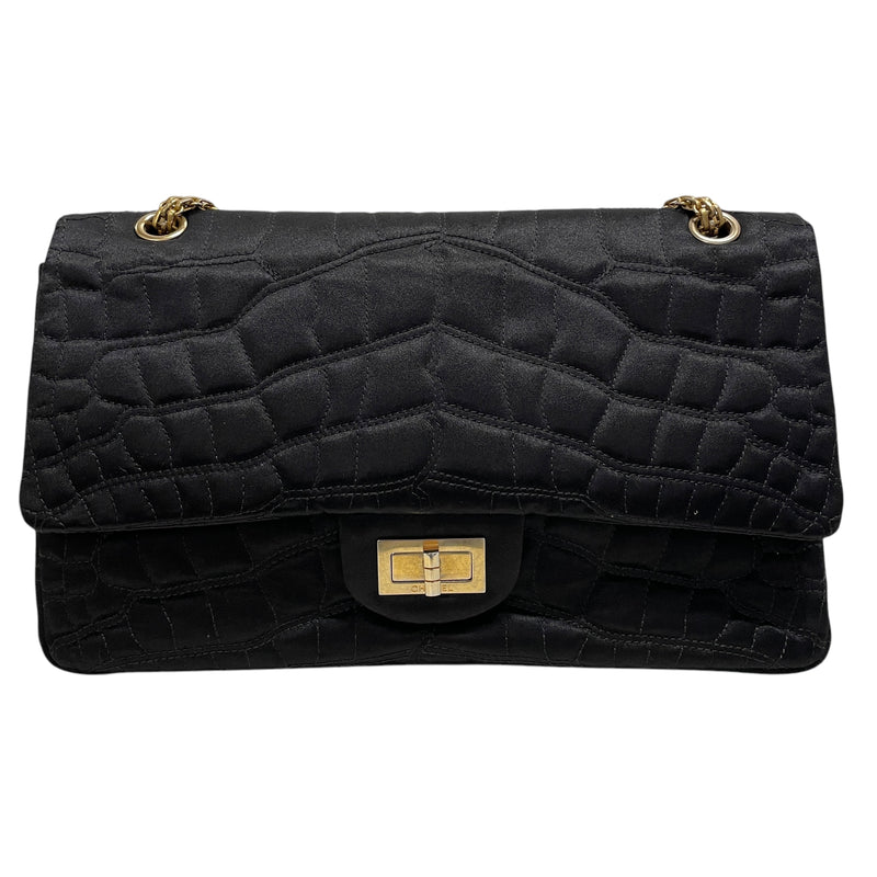 CHANEL/Hand Bag/Stripe/Nylon/BLK/QHD64VJ Entropy