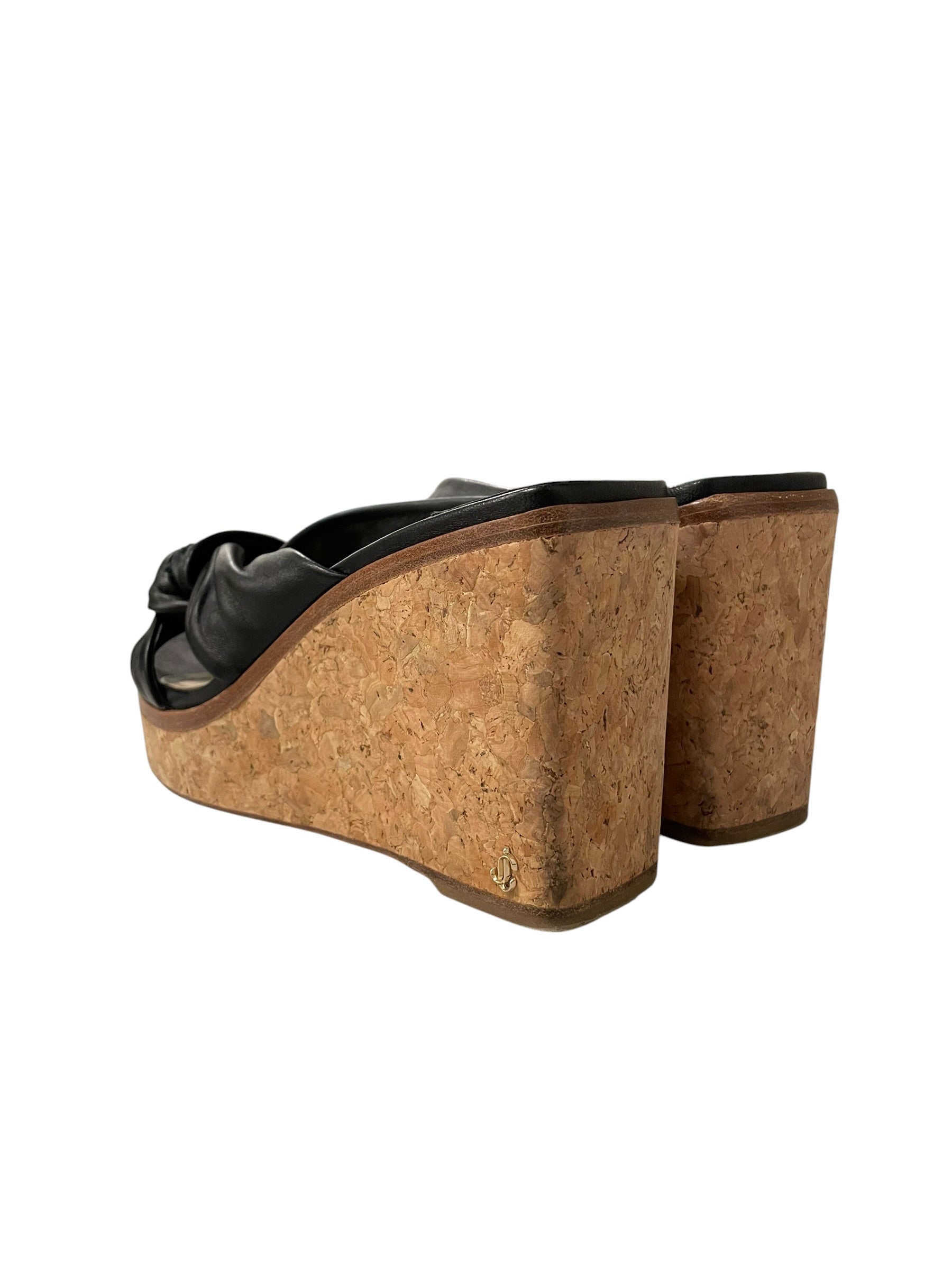 JIMMY CHOO/Shoes/EU 37.5/Leather/BLK/WEDGES view 2