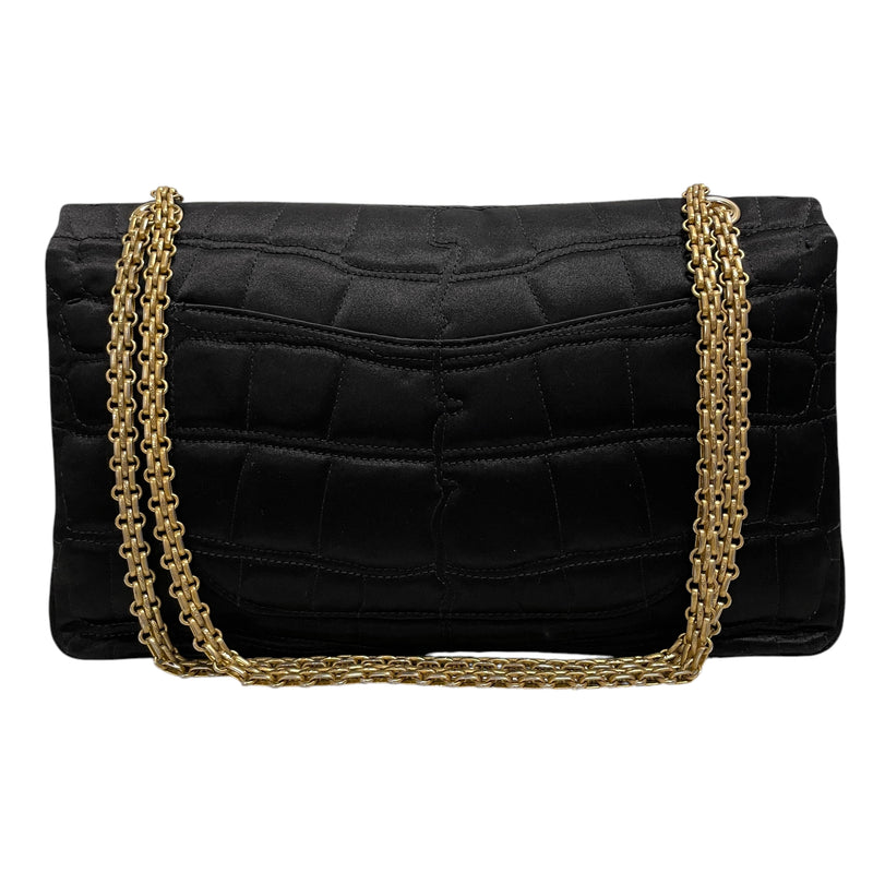 CHANEL/Hand Bag/Stripe/Nylon/BLK/QHD64VJ Entropy
