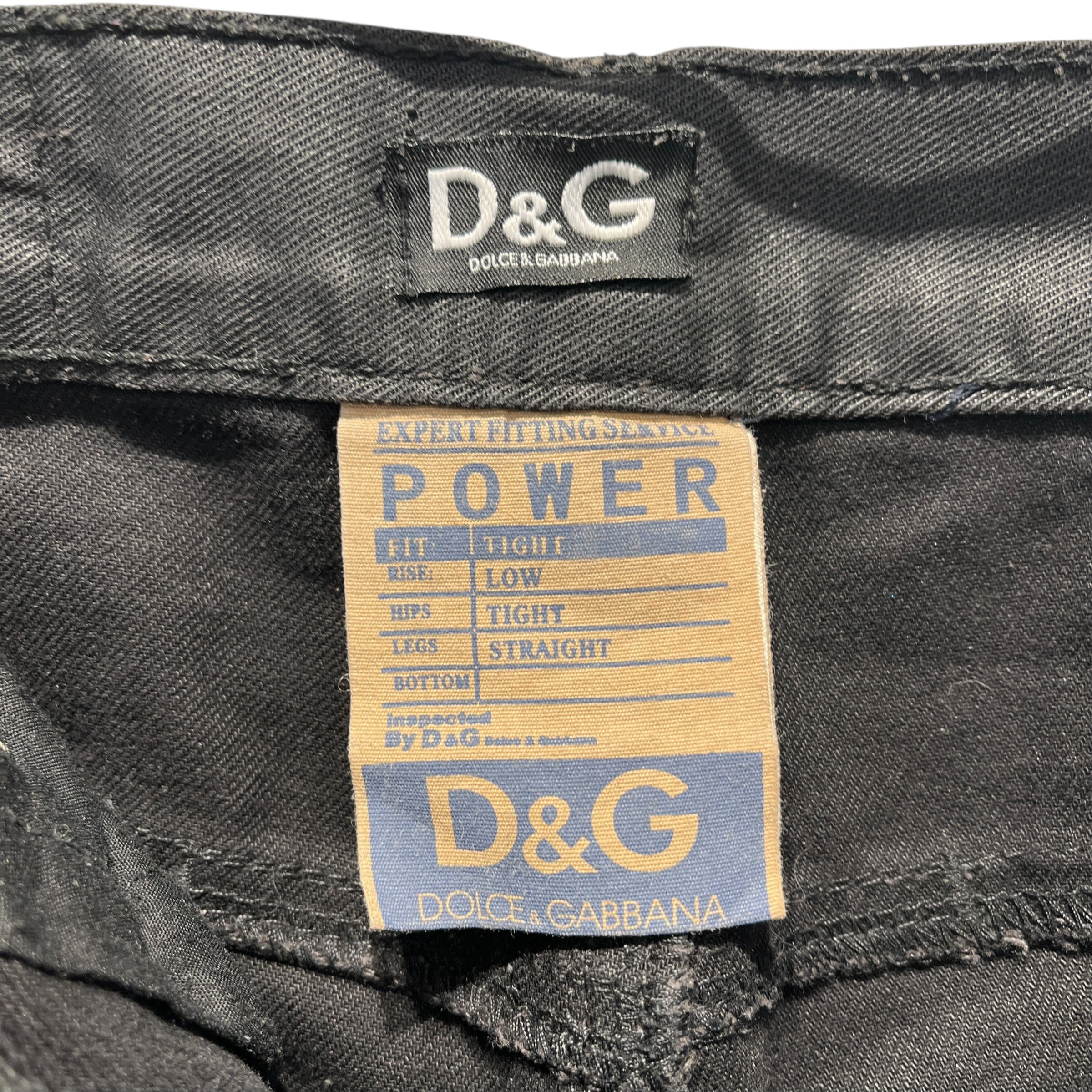 DOLCE&GABBANA/Straight Pants/28/Cotton/BLK/wax straight with key ring view 3