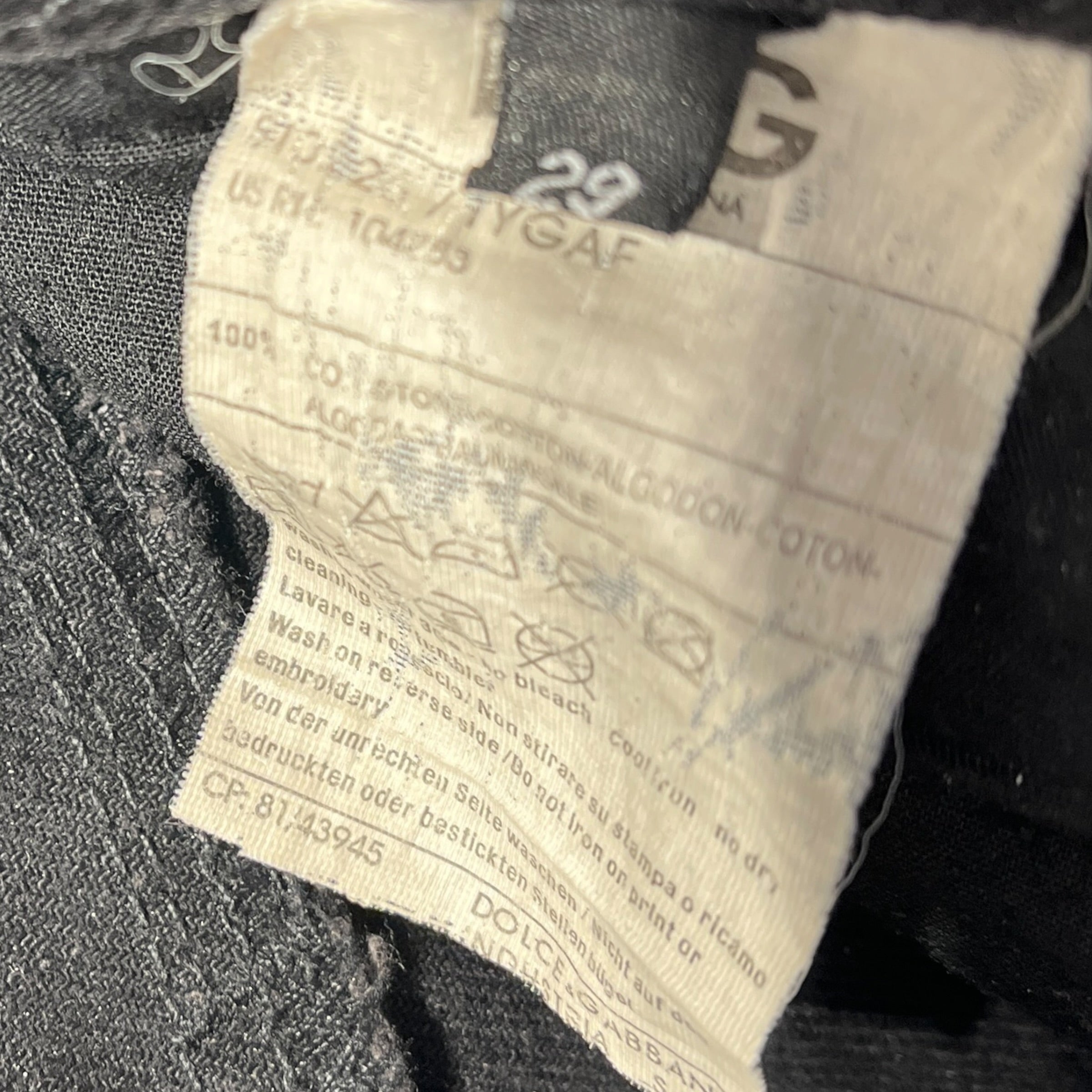 DOLCE&GABBANA/Straight Pants/28/Cotton/BLK/wax straight with key ring view 4