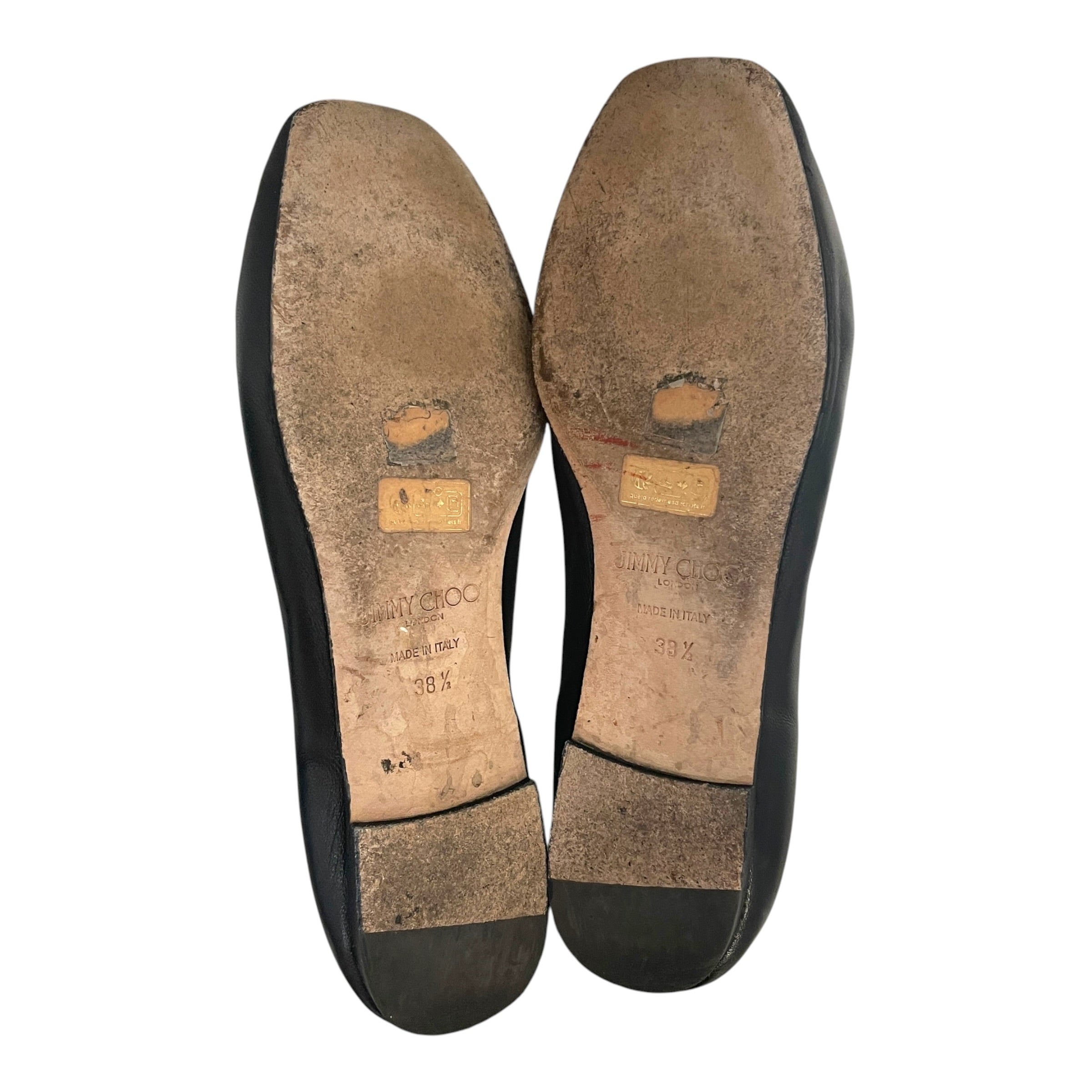 JIMMY CHOO/Flat Shoes/EU 38.5/Leather/BLK/ view 6