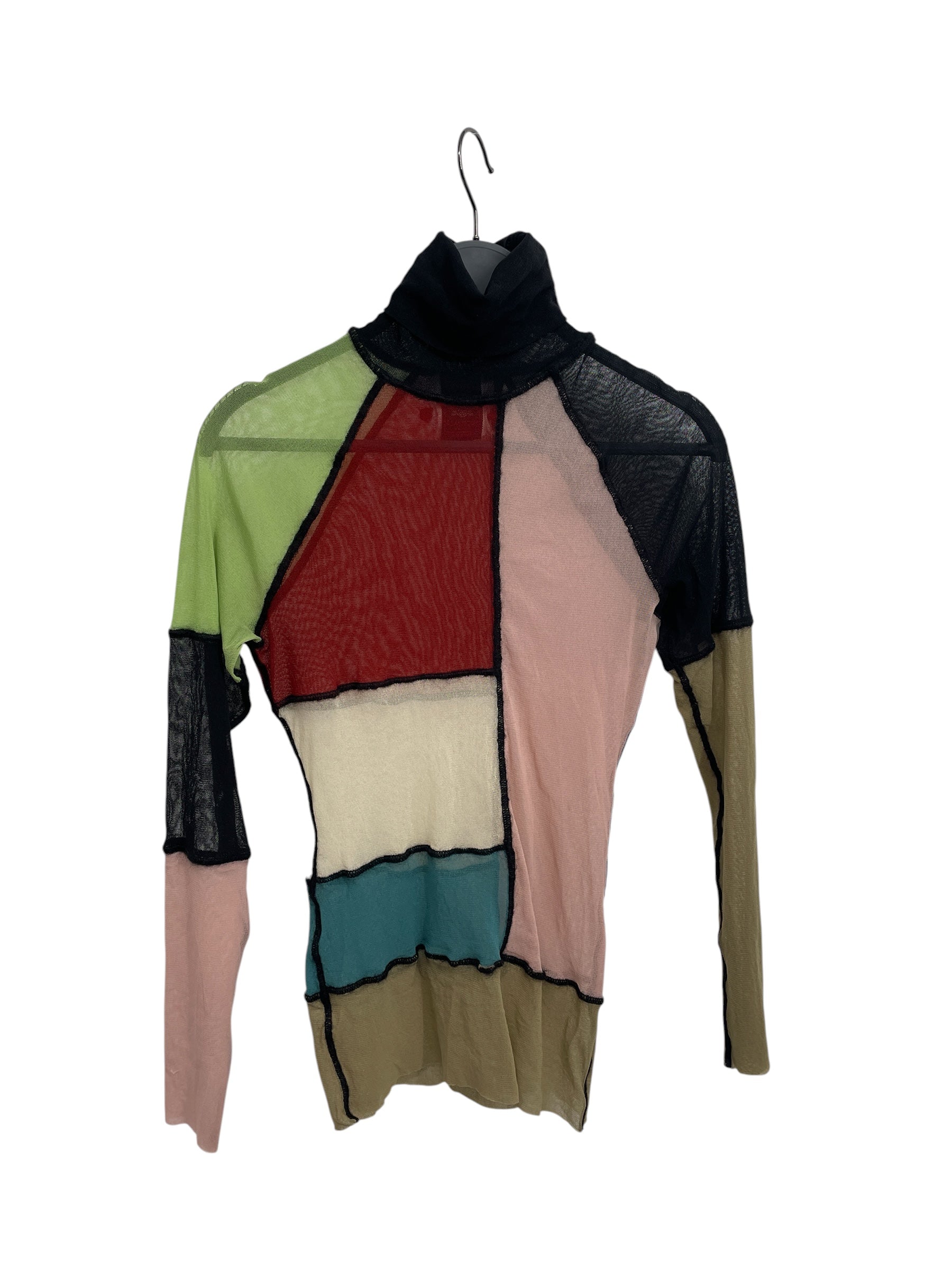 Jean Paul Gaultier/Vintage/LS T-Shirt/M/Polyester/MLT/COLORFUL PATCHWORK/OVERLOCK view 1