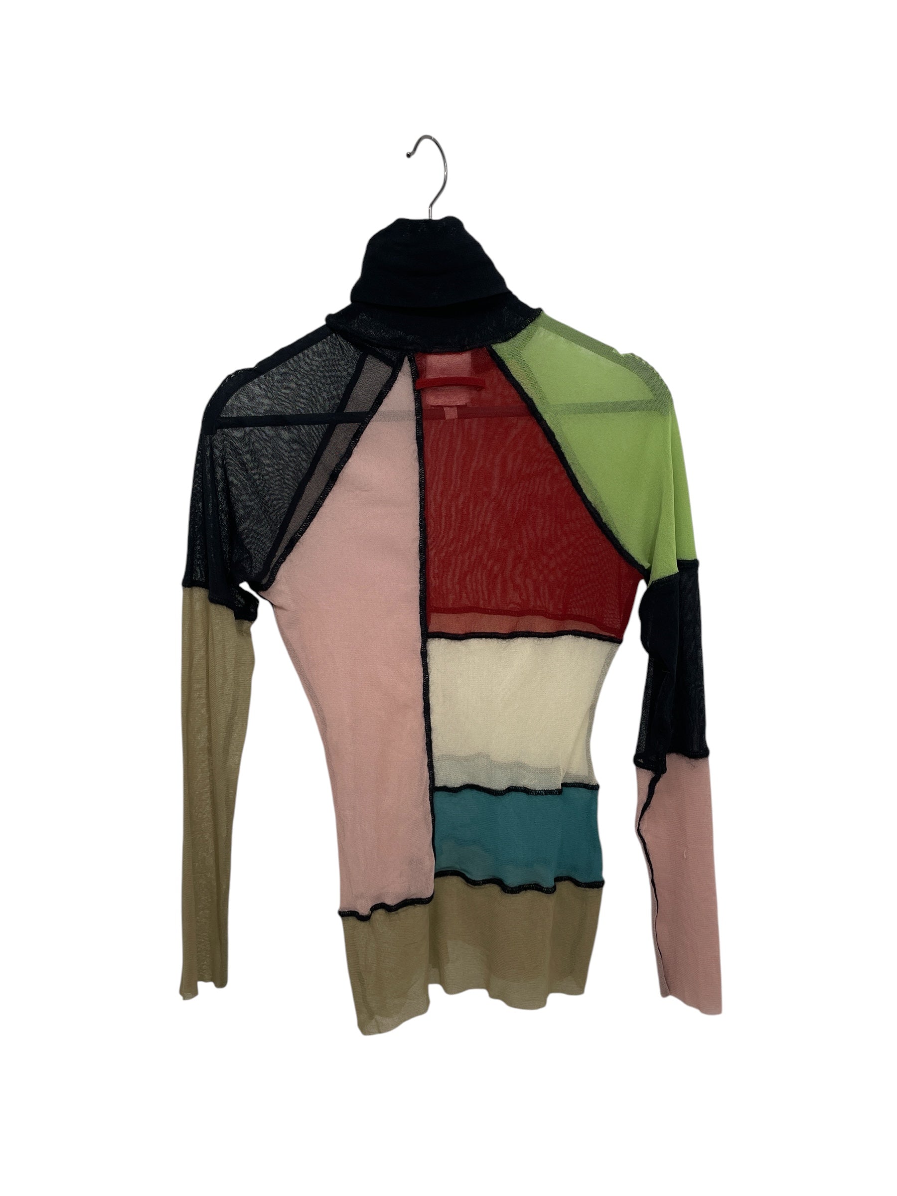 Jean Paul Gaultier/Vintage/LS T-Shirt/M/Polyester/MLT/COLORFUL PATCHWORK/OVERLOCK view 2