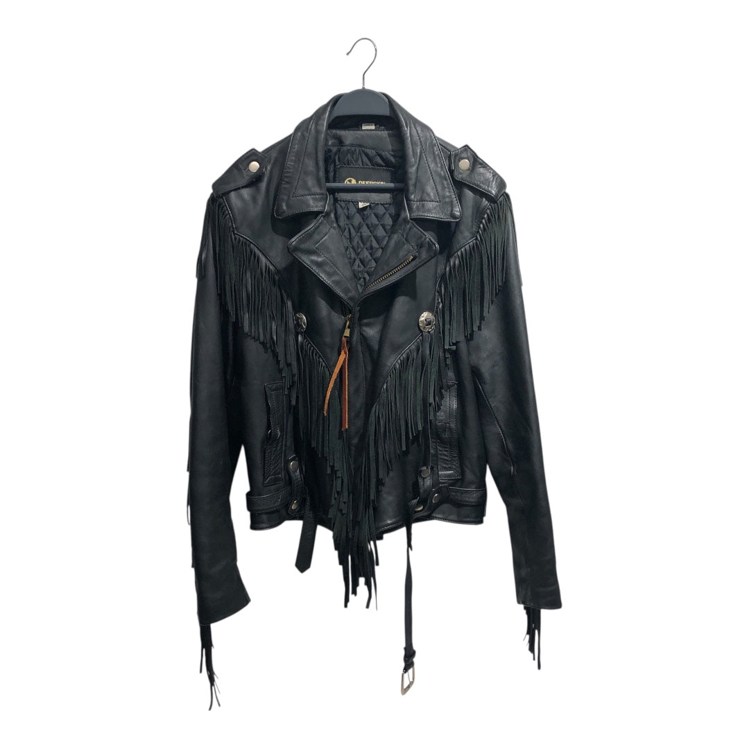 DEERSKIN/Leather Jkt/46/Leather/BLK/FRINGE LEATHER JACKET view 1