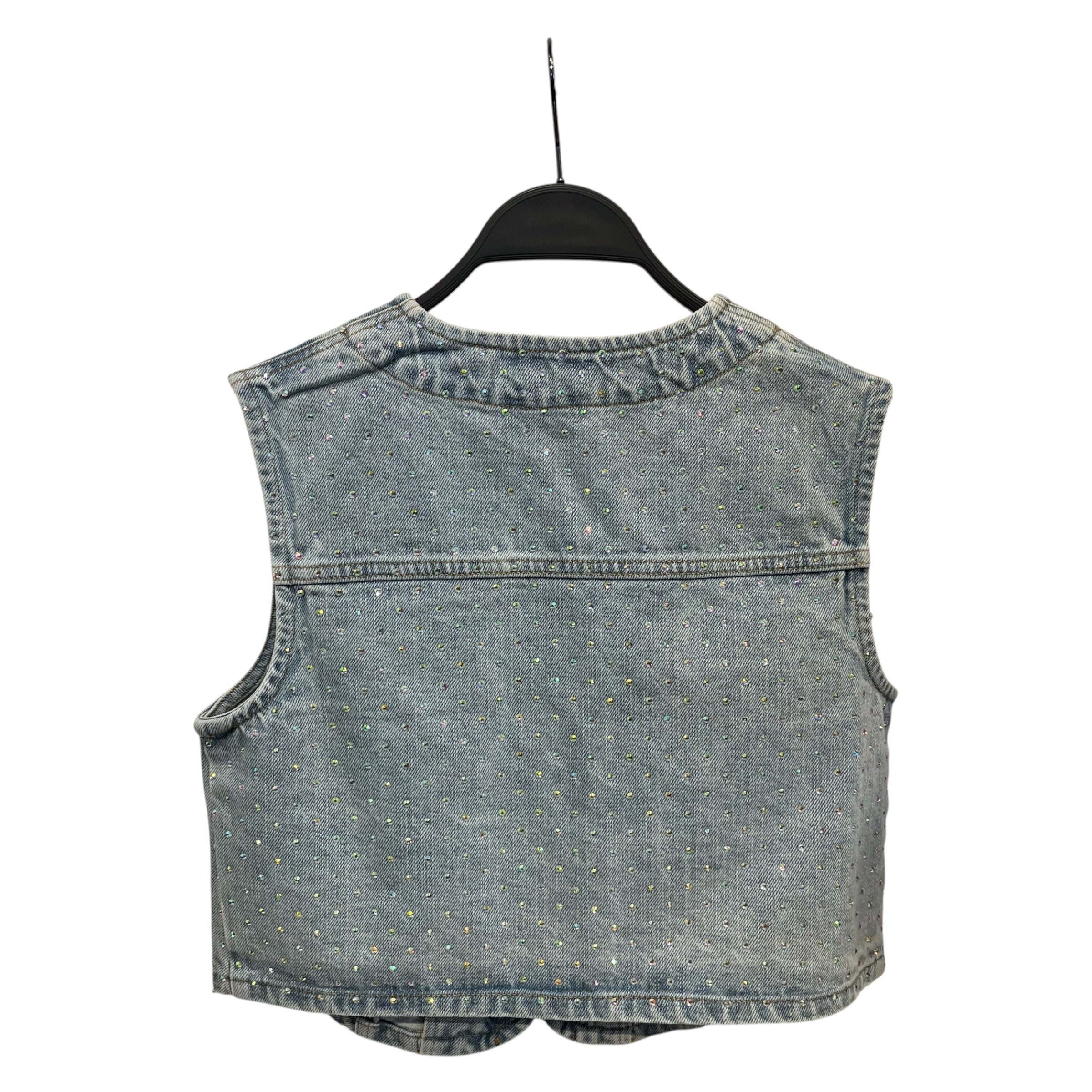self-portrait/Vest/4/Cotton/BLU/Jewel Vest view 2