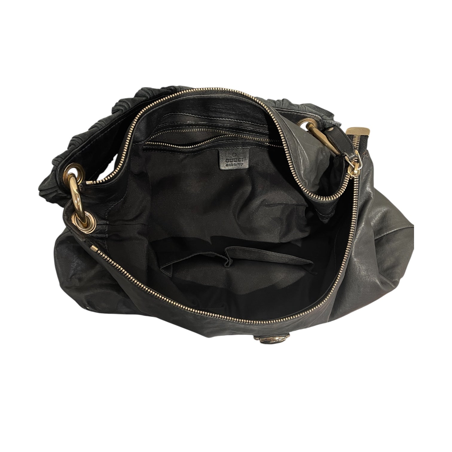GUCCI/Hand Bag/Leather/BLK/Sabrina Calfskin Hobo Bag view 3