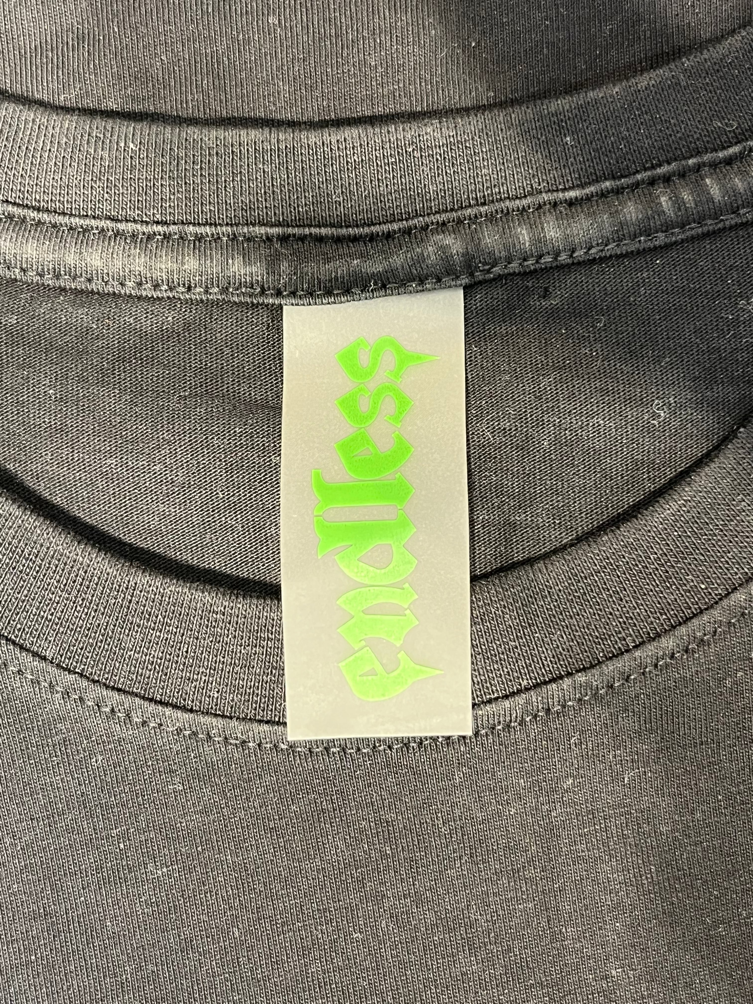 Endless Denim/T-Shirt/S/Cotton/BLK/pink tape view 3