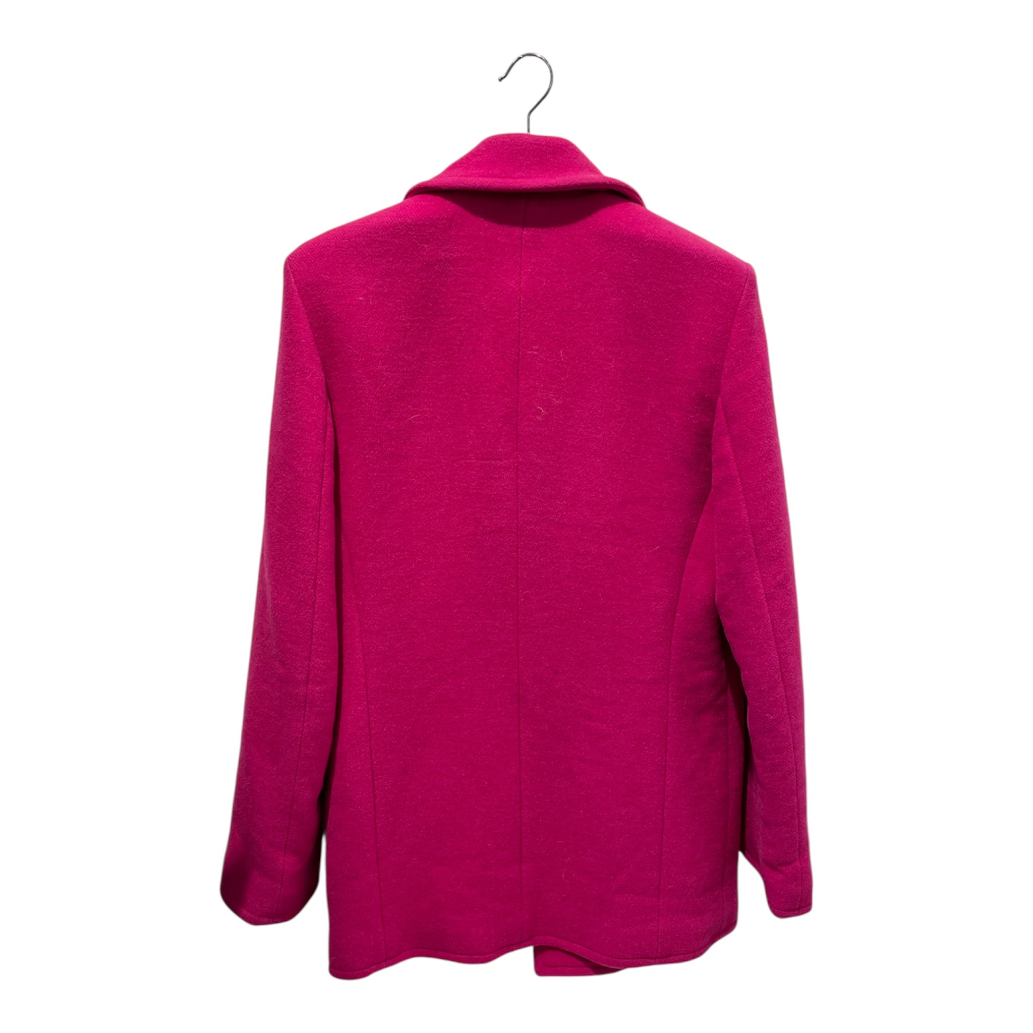 BALENCIAGA/Peacoat/36/Wool/PNK/Double Breasted/hot pink shoulder pads PEACOAT view 2