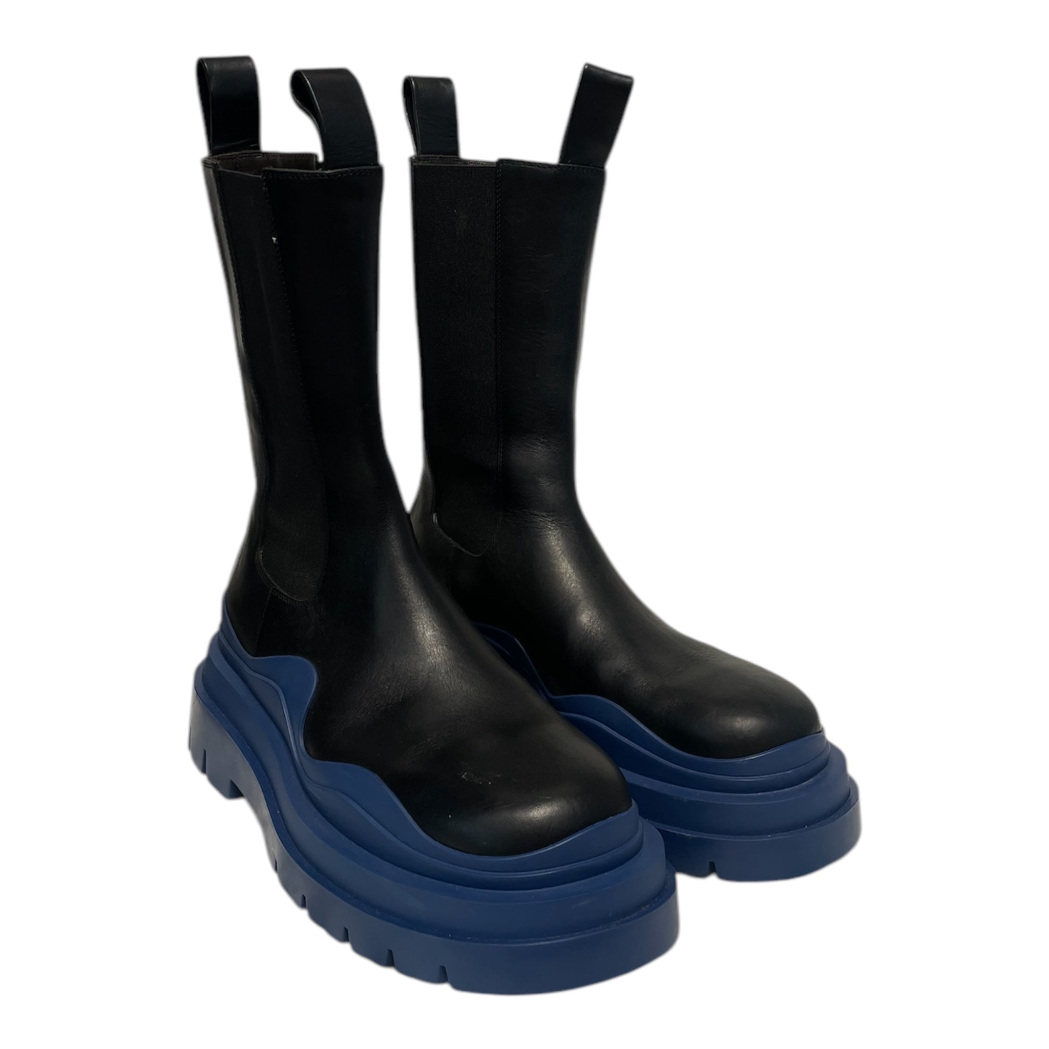 BOTTEGA VENETA/Chelsea Boots/US 7/Leather/BLU/COLORBLOCK RAINBOOTS view 1