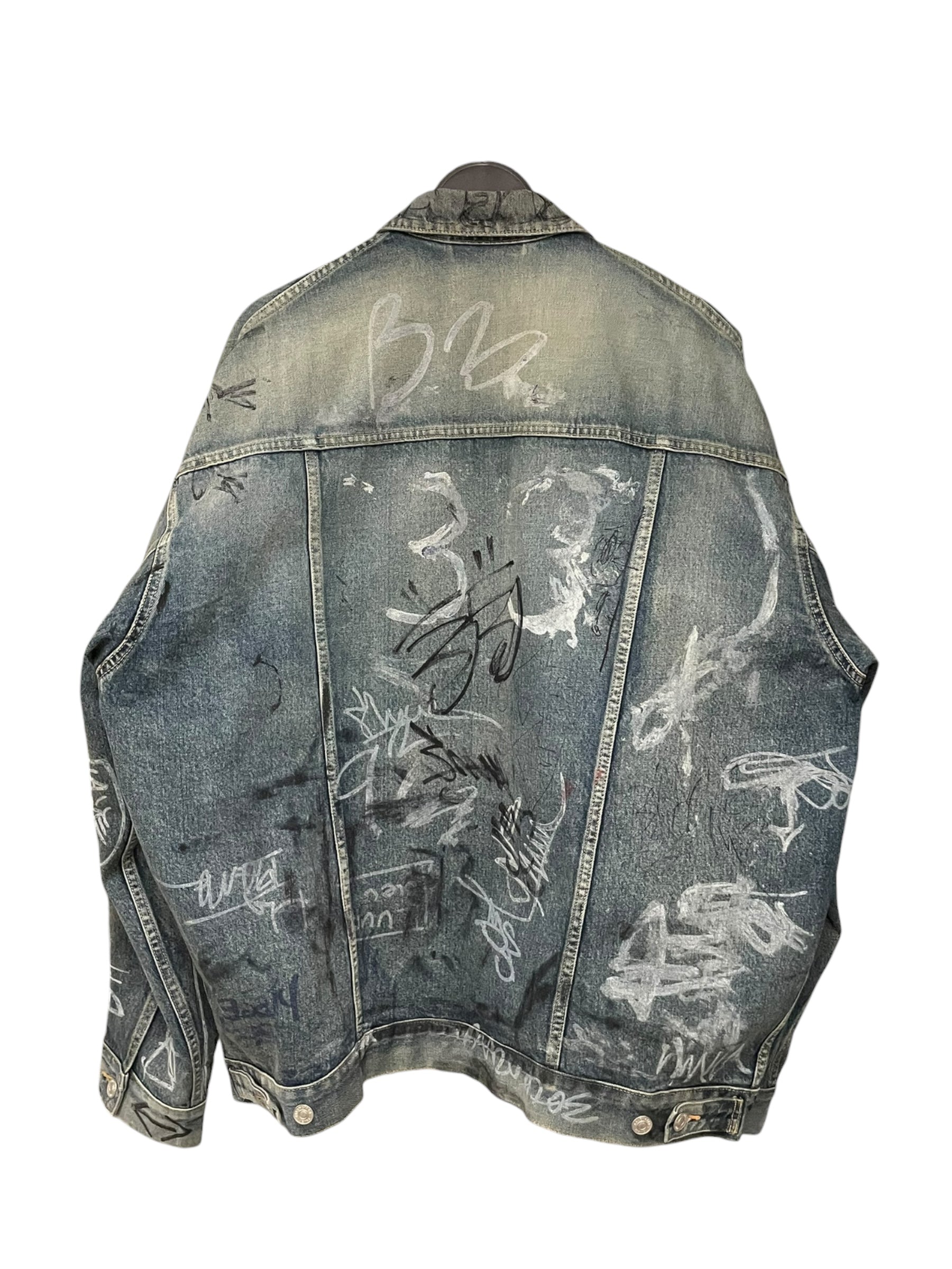 BALENCIAGA/Denim Jkt/1/Denim/BLU/All Over Print/GRAFFITI TRUCKER JACKET view 2