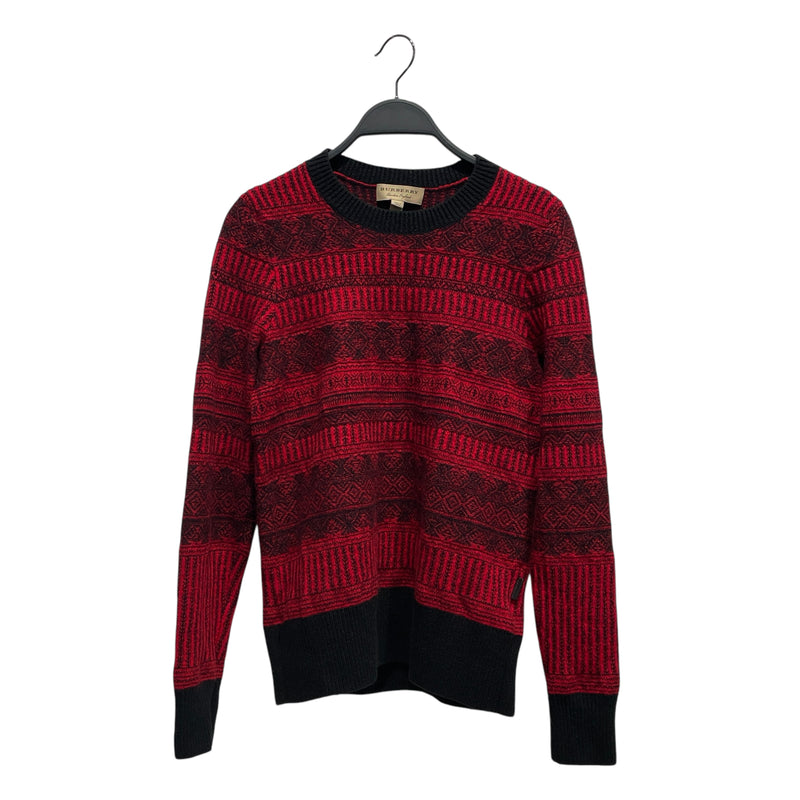 BURBERRY LONDON/Sweater/M/All Over Print/Wool/RED/