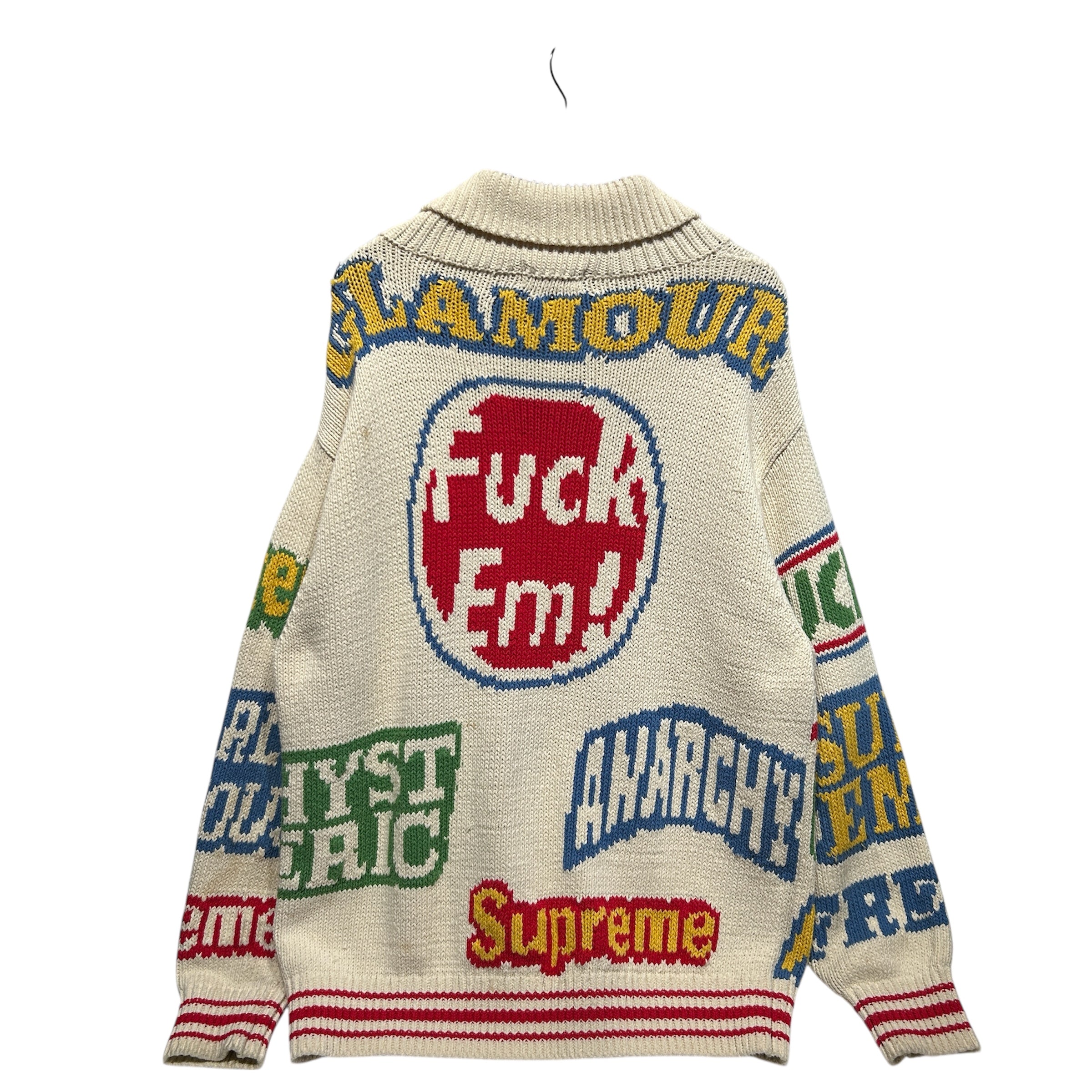 Supreme/HYSTERIC GLAMOUR/Heavy Cardigan/XL/All Over Print/Wool/CRM/Zip Knit Cardigan view 2