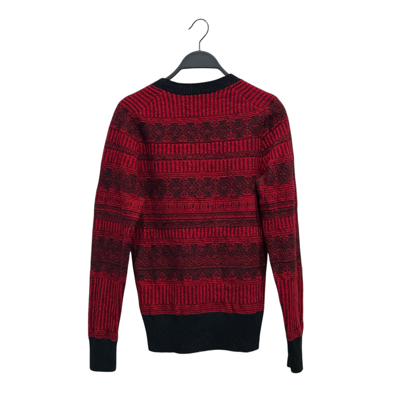 BURBERRY LONDON/Sweater/M/All Over Print/Wool/RED/