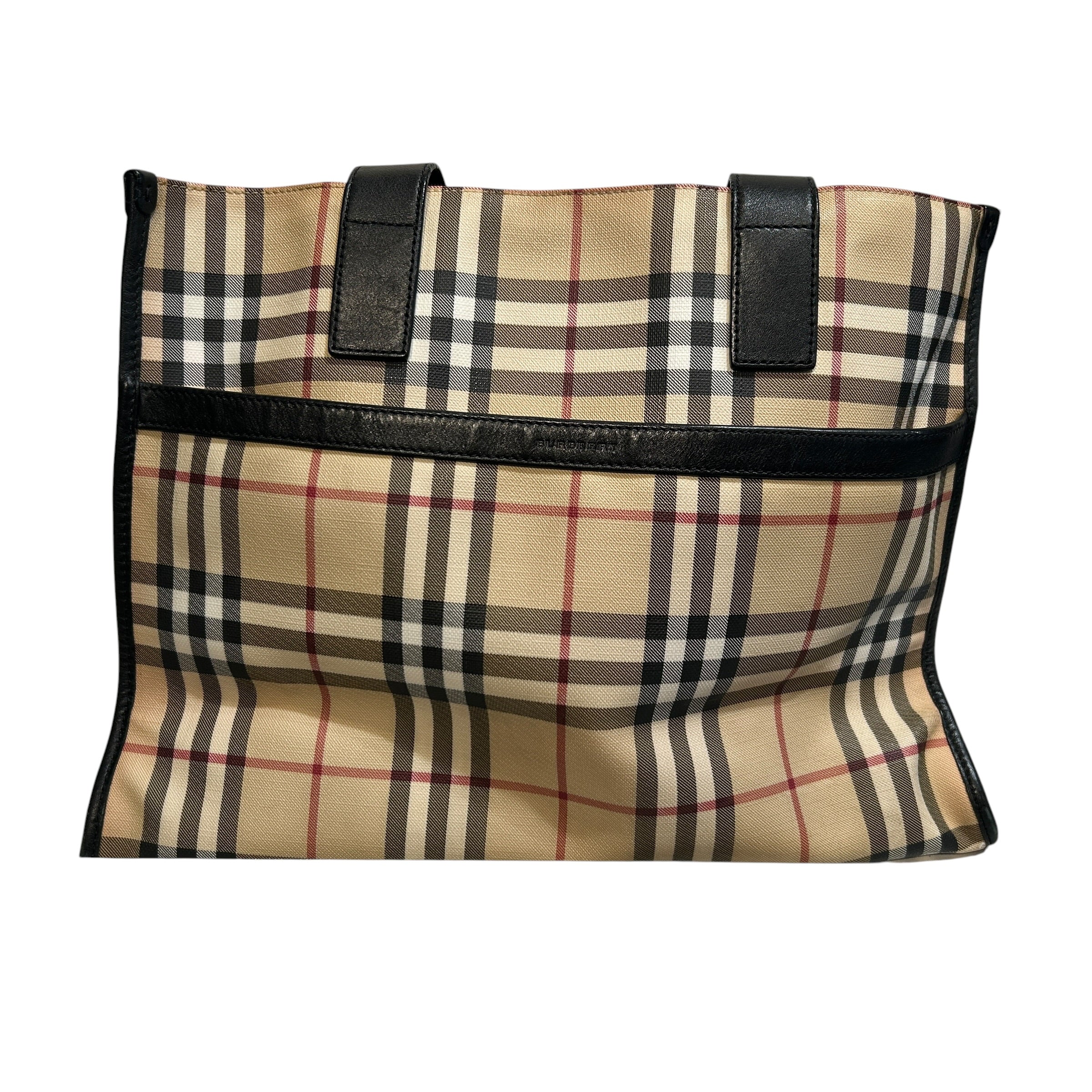 BURBERRY LONDON/Tote Bag/Plaid/Leather/BRW/nova check tote bag view 1