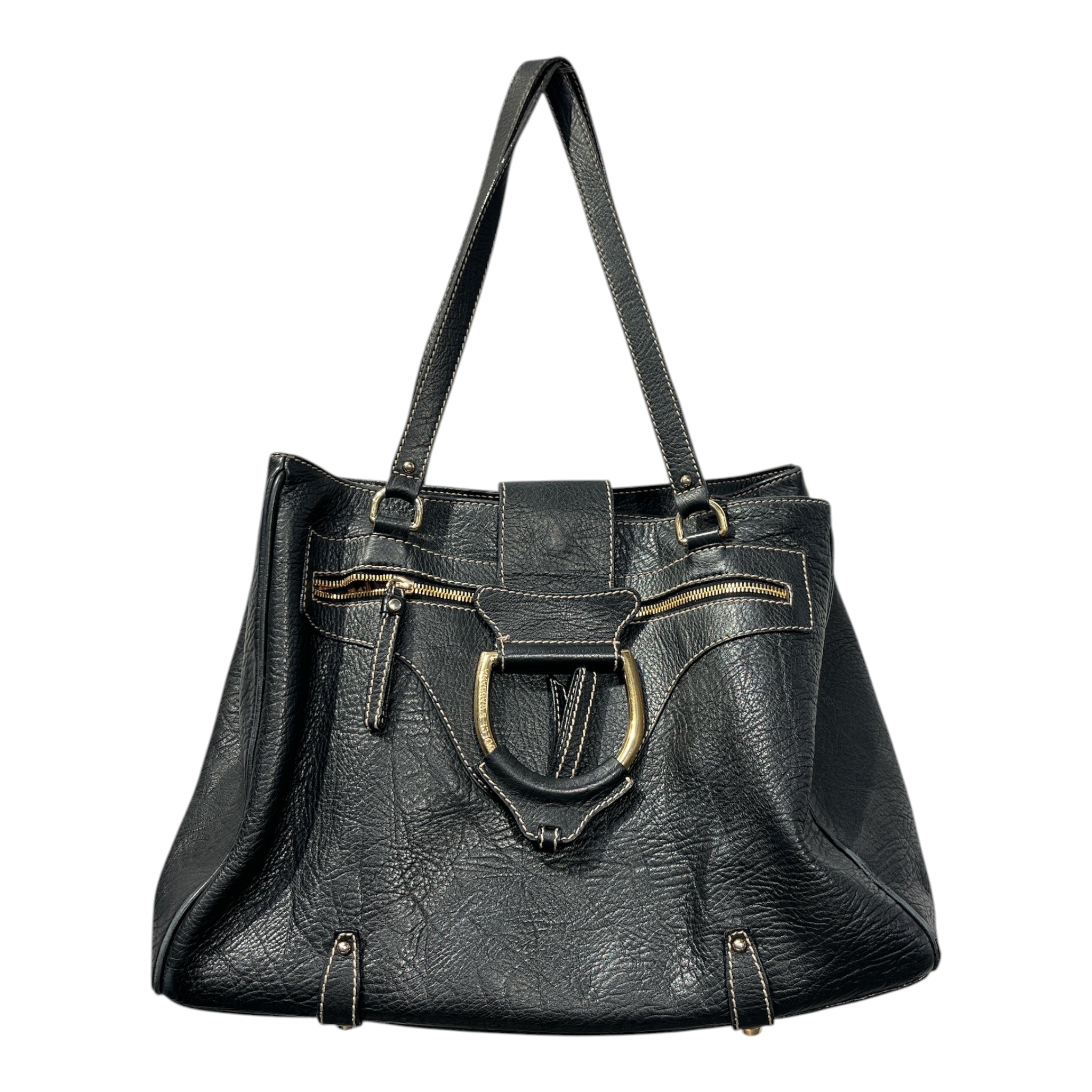 DOLCE&GABBANA/Hand Bag/Leather/BLK/leather tote view 1