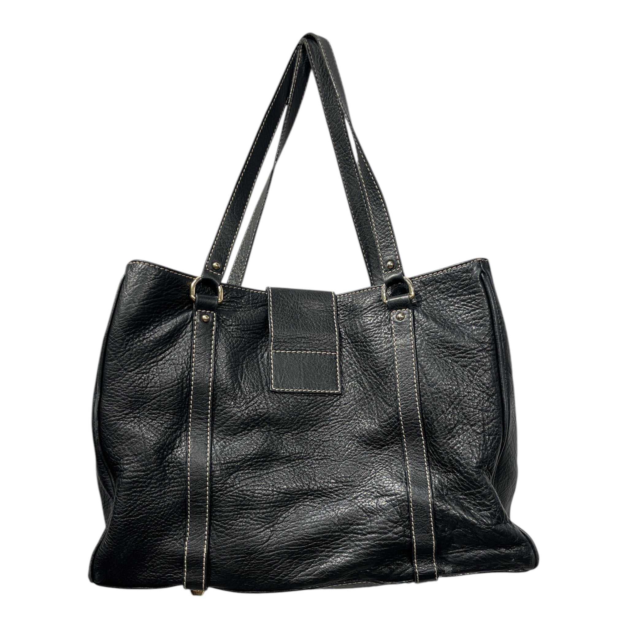 DOLCE&GABBANA/Hand Bag/Leather/BLK/leather tote view 2