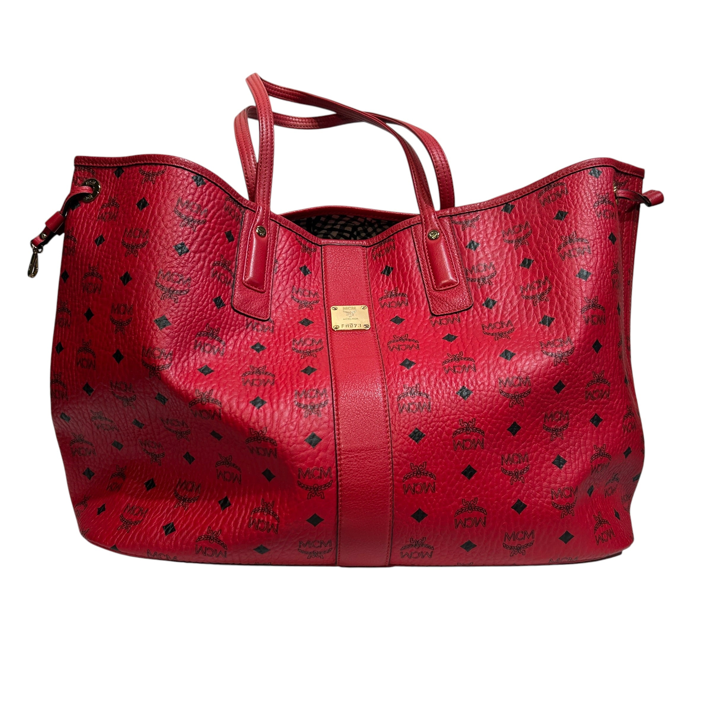 MCM/Tote Bag/Monogram/Leather/RED/Reversible view 1