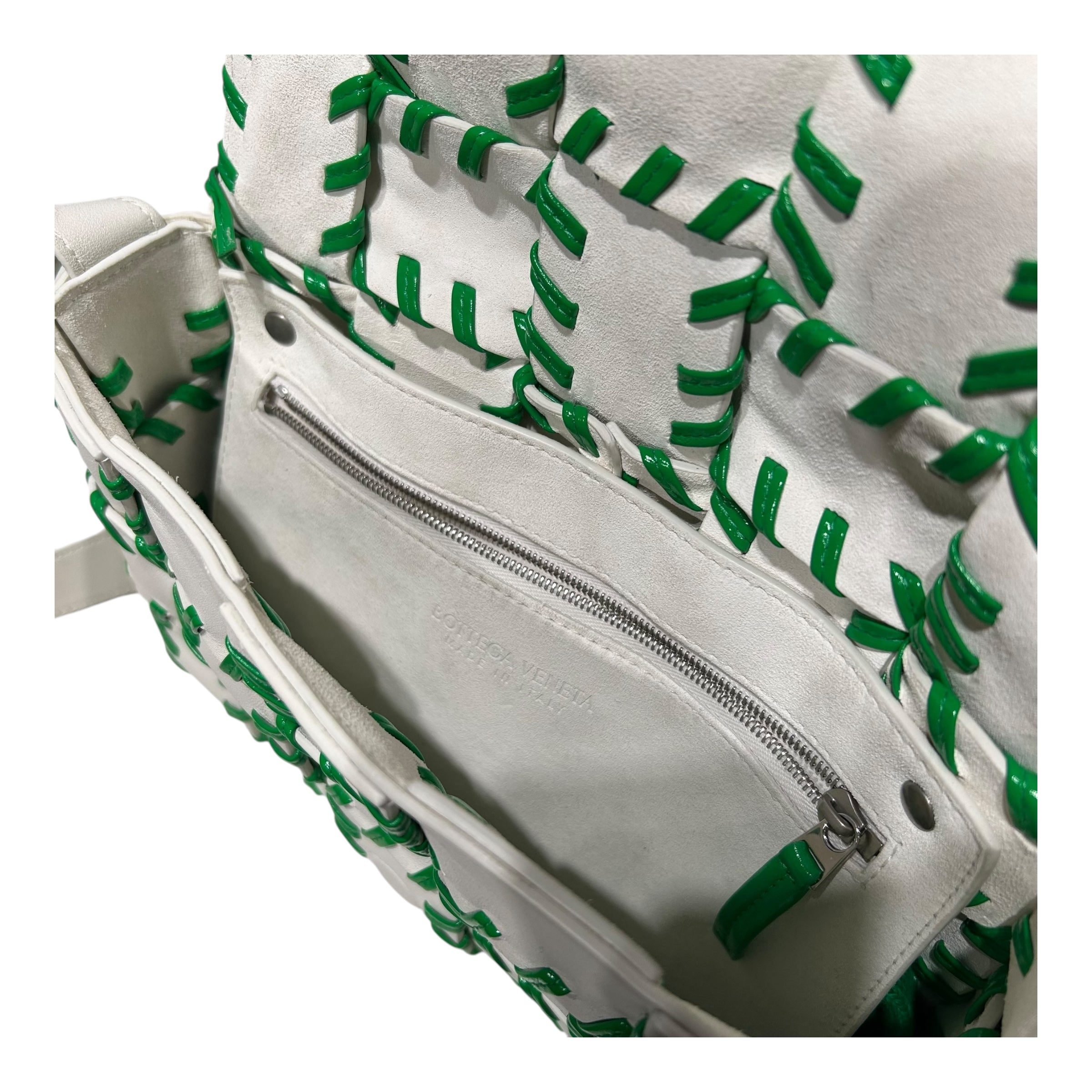 BOTTEGA VENETA/Cross Body Bag/Stripe/Leather/WHT/CASSETTE INTRECCIATO STITCH view 5