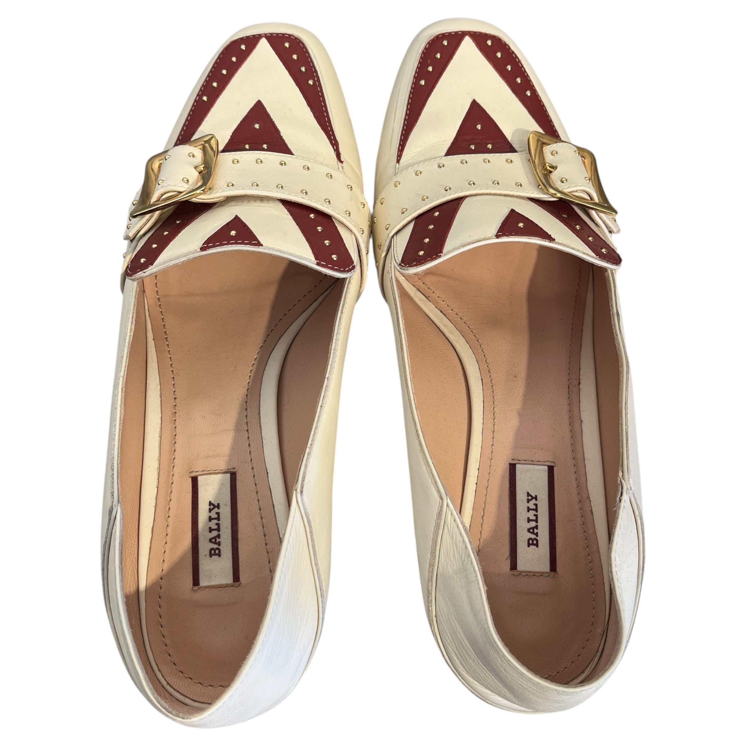 BALLY/Loafers/EU 38/Leather/WHT/ view 3