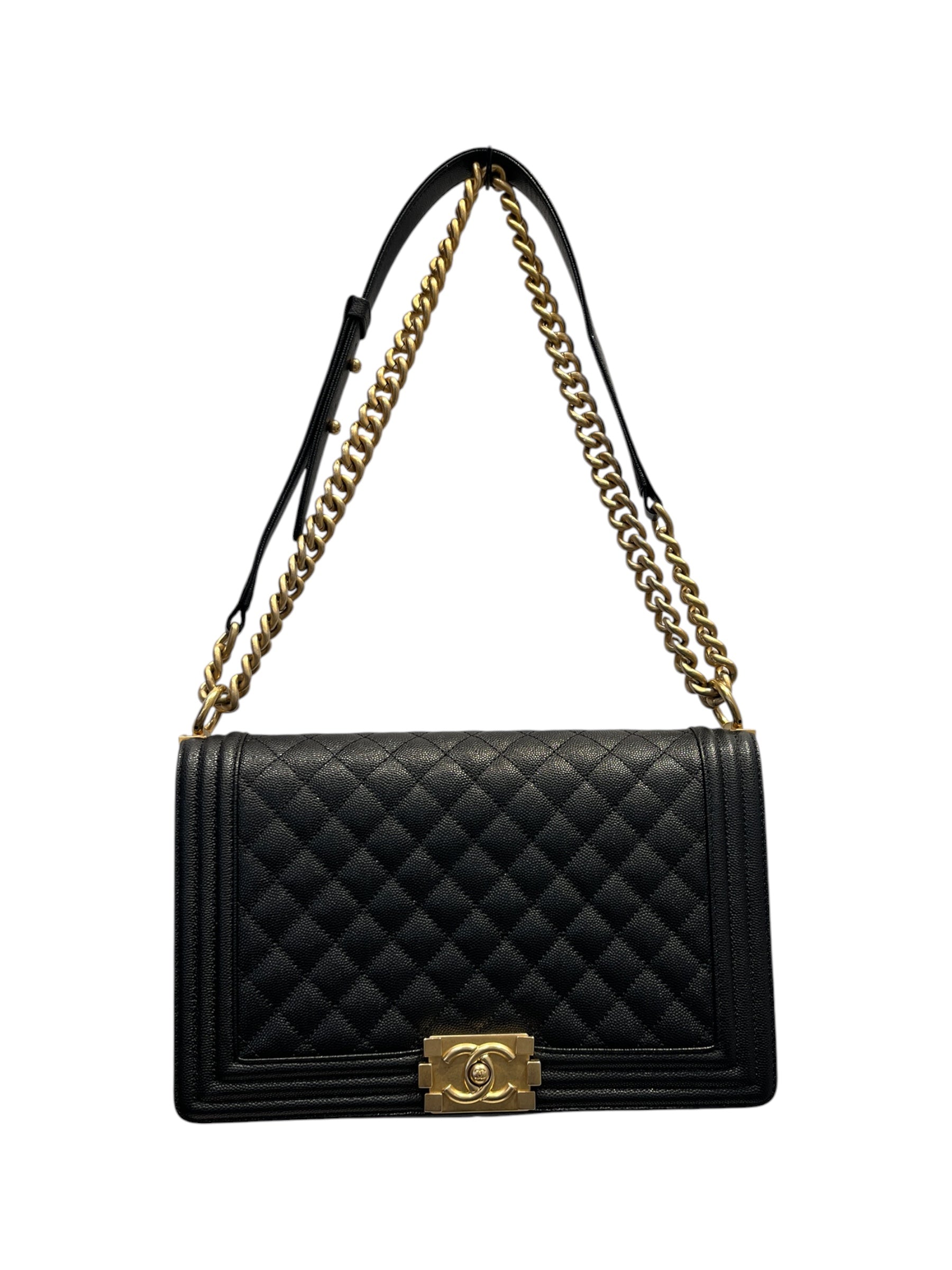 CHANEL/Cross Body Bag/Leather/BLK/Boy Bag view 1