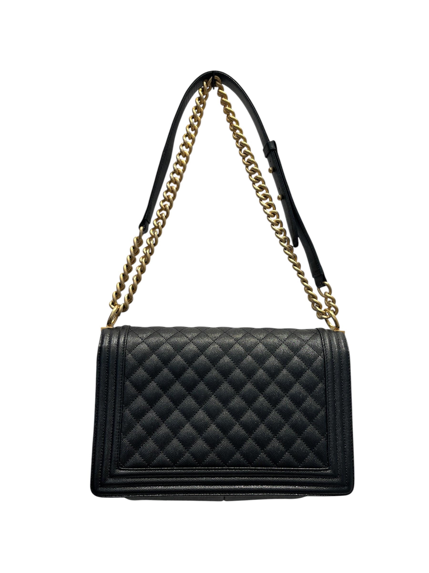 CHANEL/Cross Body Bag/Leather/BLK/Boy Bag view 2