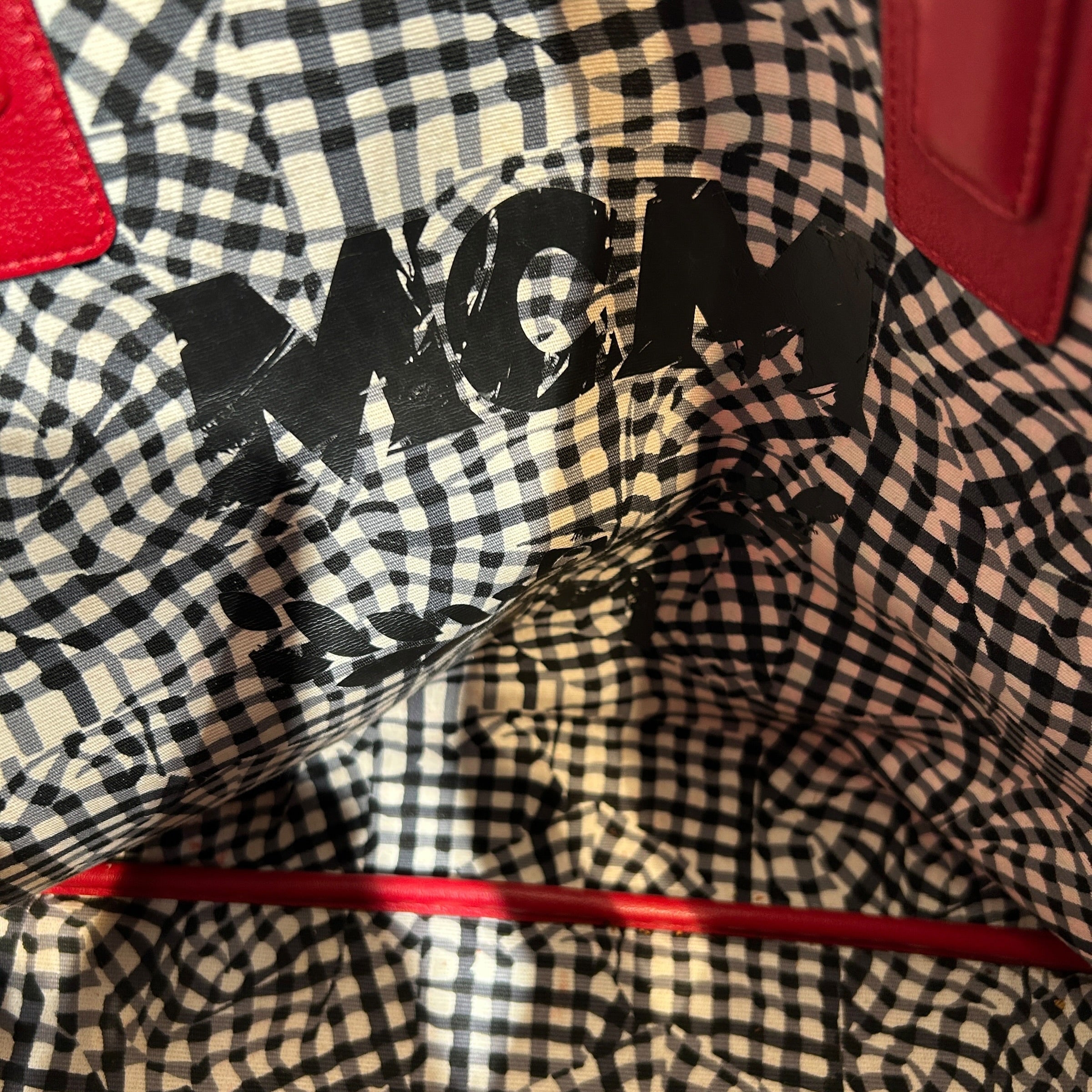 MCM/Tote Bag/Monogram/Leather/RED/Reversible view 3