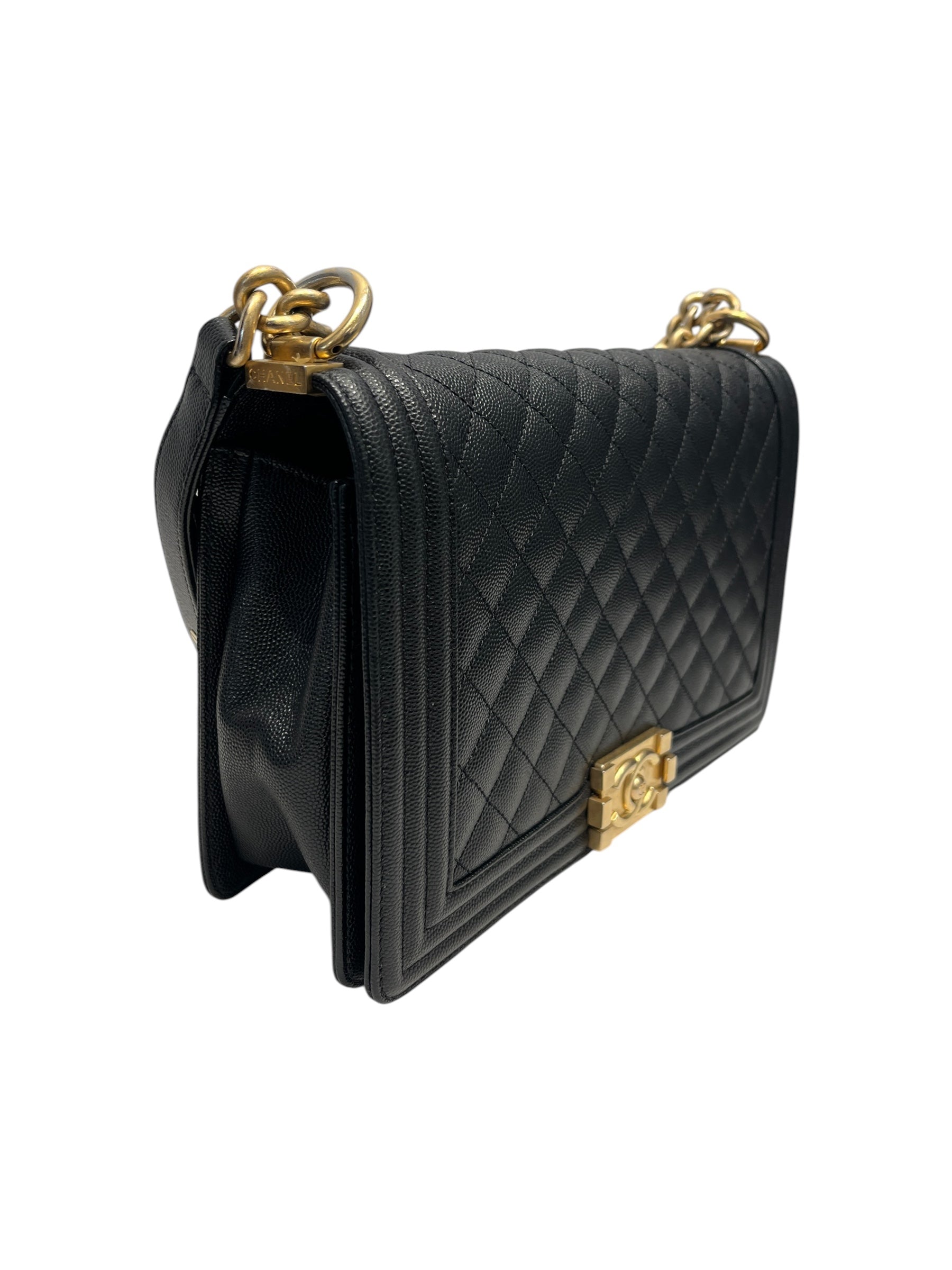 CHANEL/Cross Body Bag/Leather/BLK/Boy Bag view 3