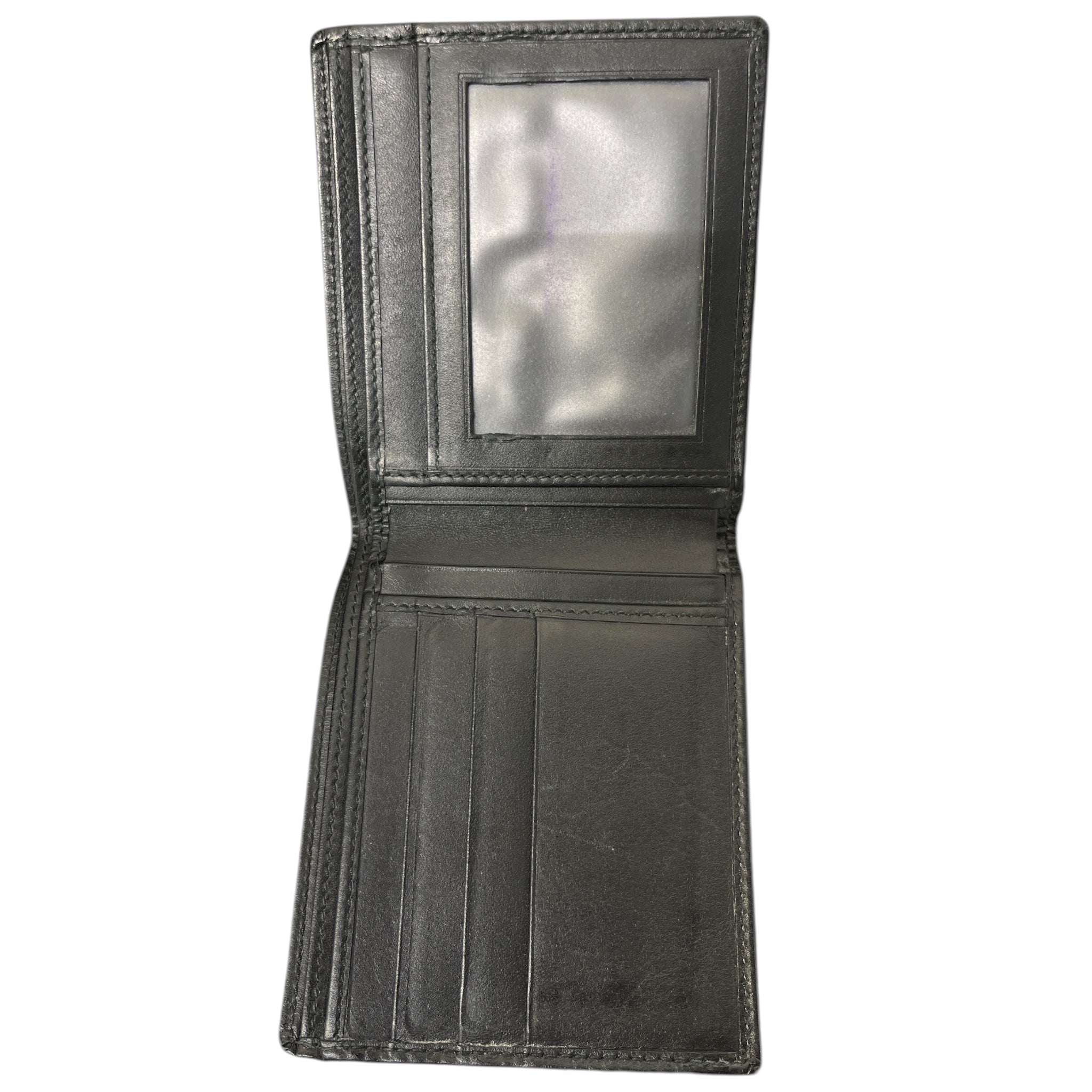 GUCCI/Bifold Wallet/Monogram/Leather/BLK/MONOGRAM BLACK INTERIOR view 4