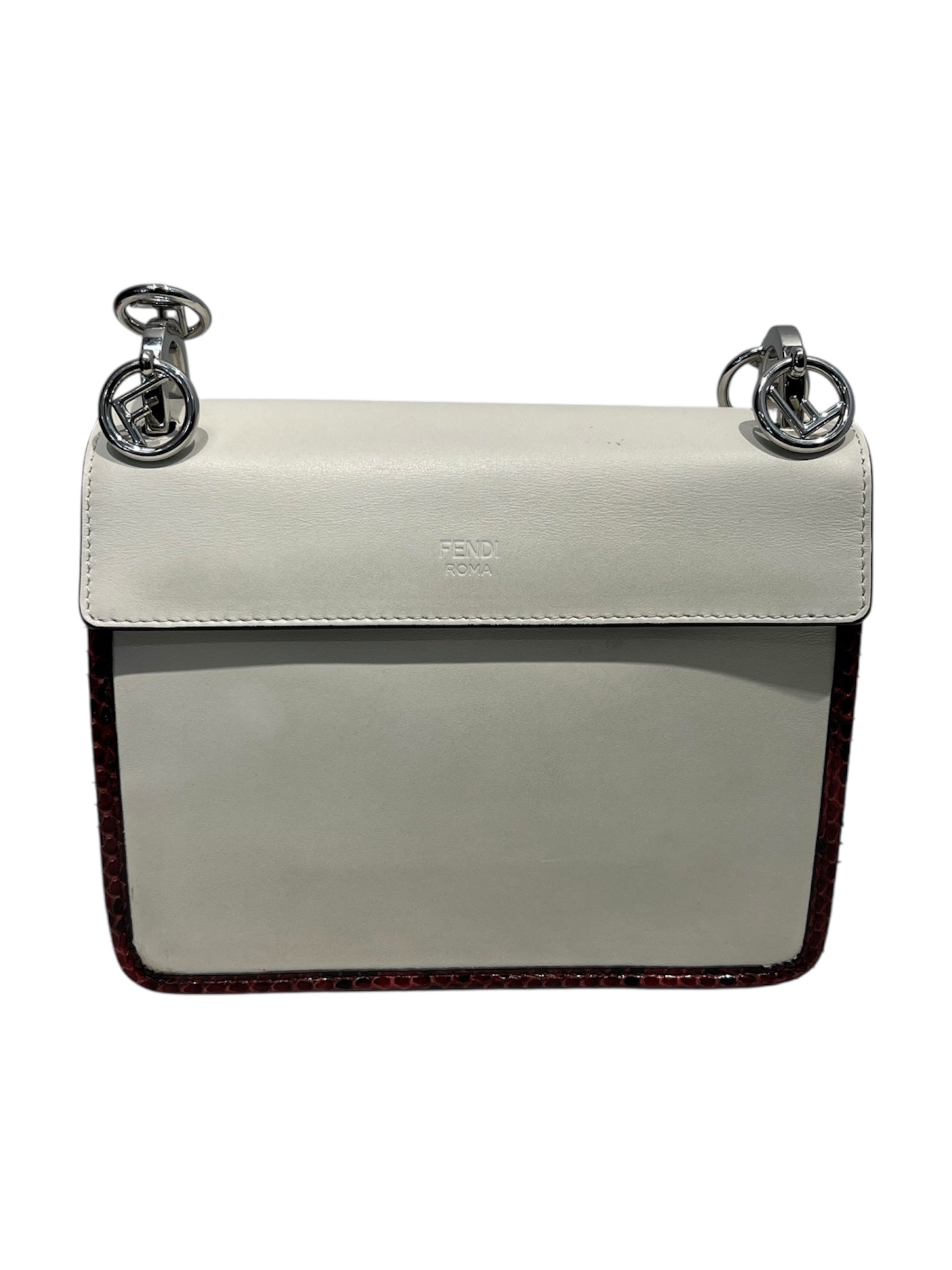 FENDI/Hand Bag/Leather/WHT/F PYTHON TRIMMED HANDBAG view 2