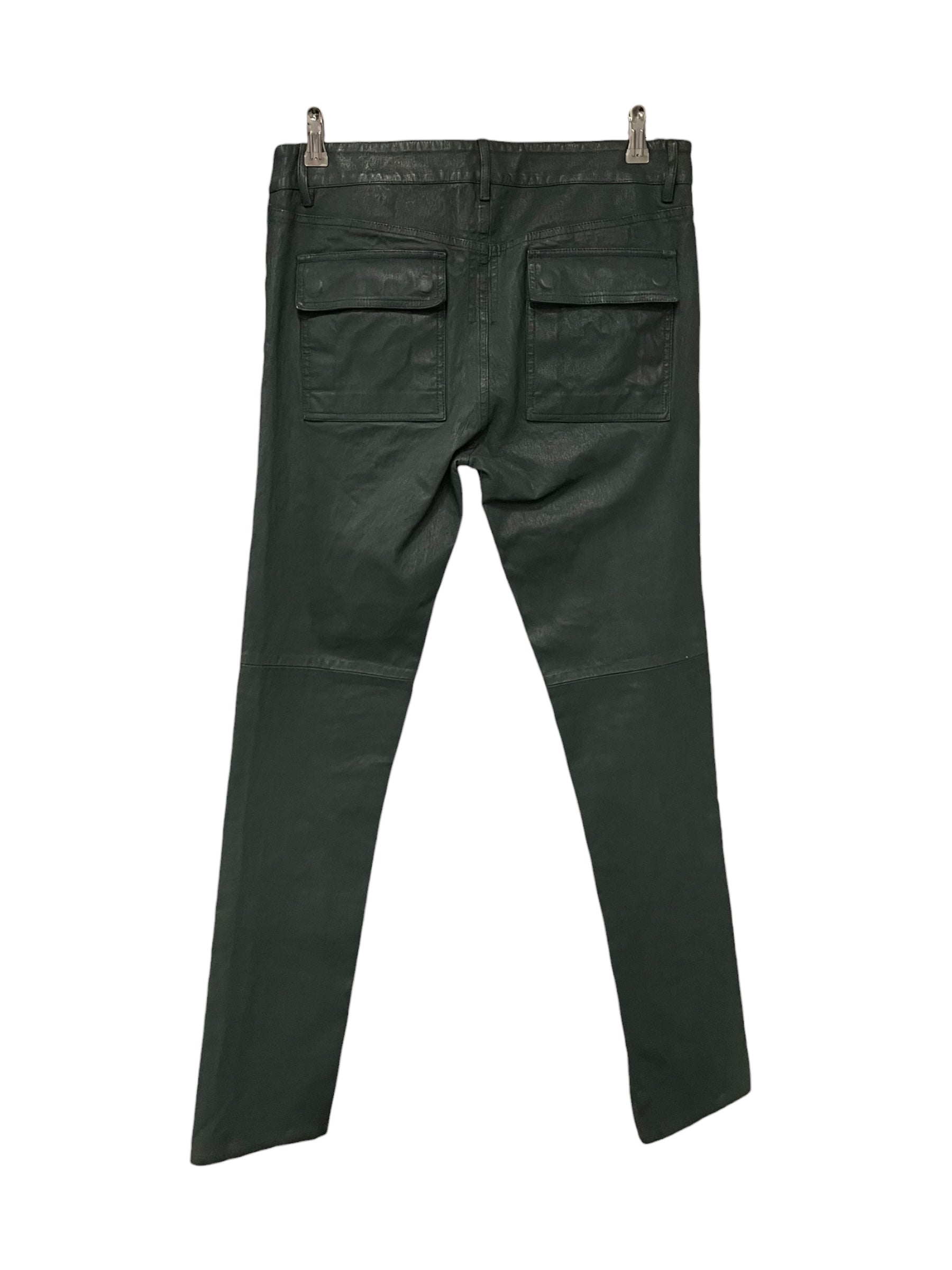 Rick Owens/Straight Pants/50/Leather/GRN/tyrone teal goat leather view 2