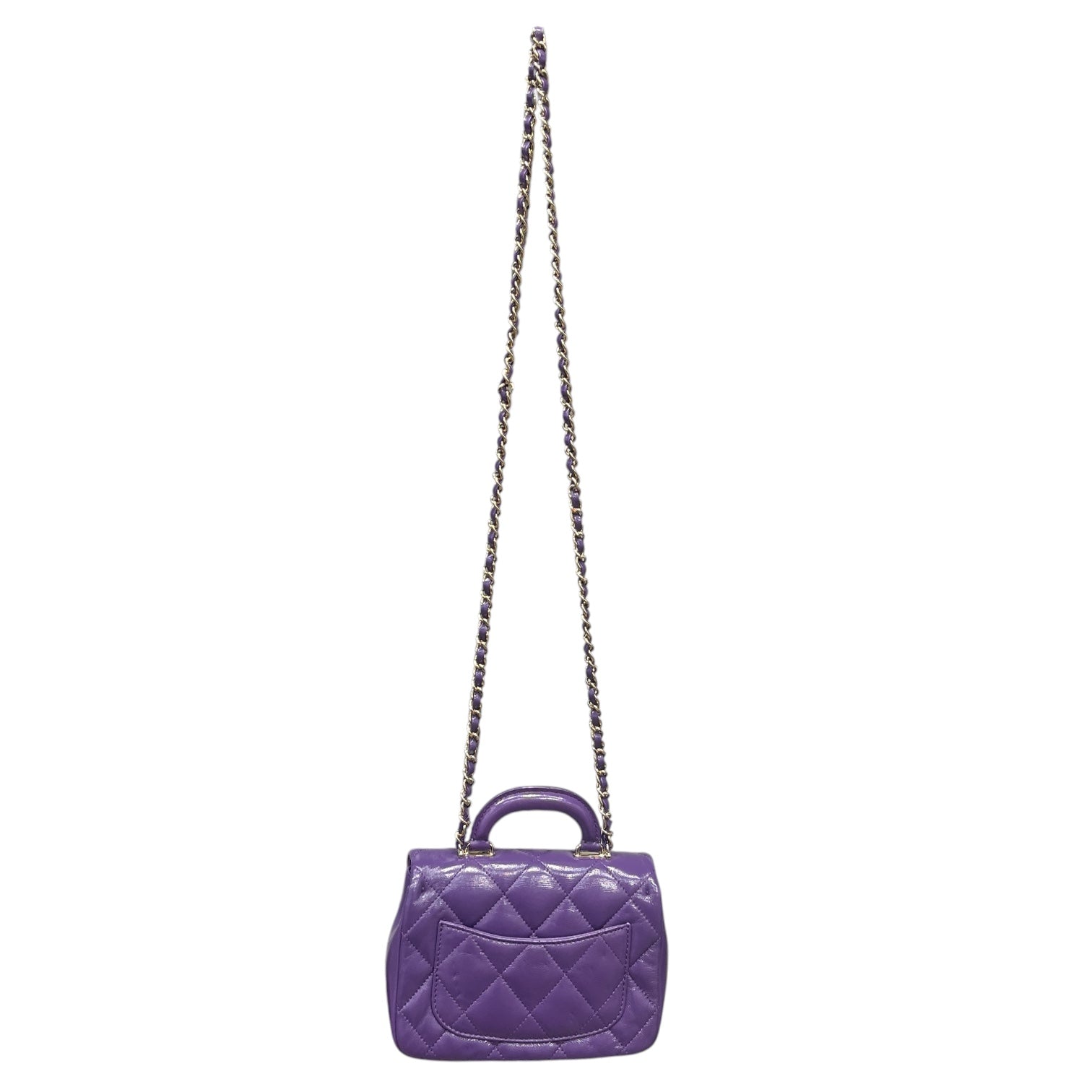 CHANEL/Cross Body Bag/Lambskin/PPL/Mini 19 flap view 2