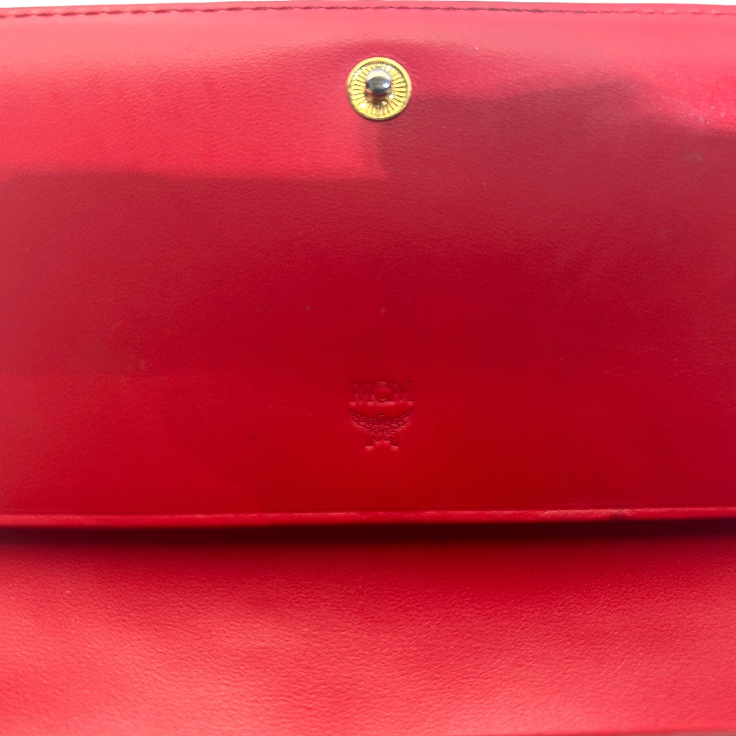 MCM/Long Wallet/Monogram/Leather/RED/L's/ view 3