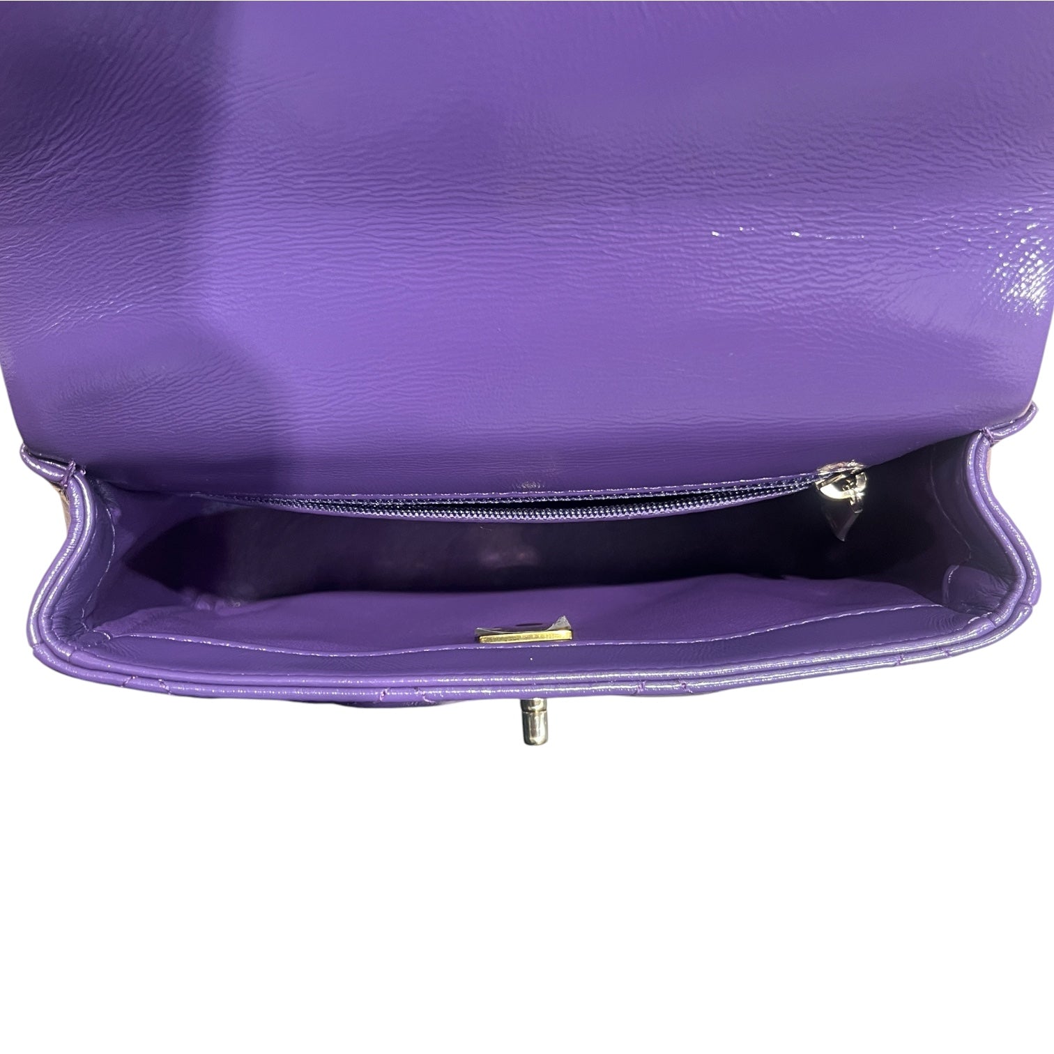 CHANEL/Cross Body Bag/Lambskin/PPL/Mini 19 flap view 5