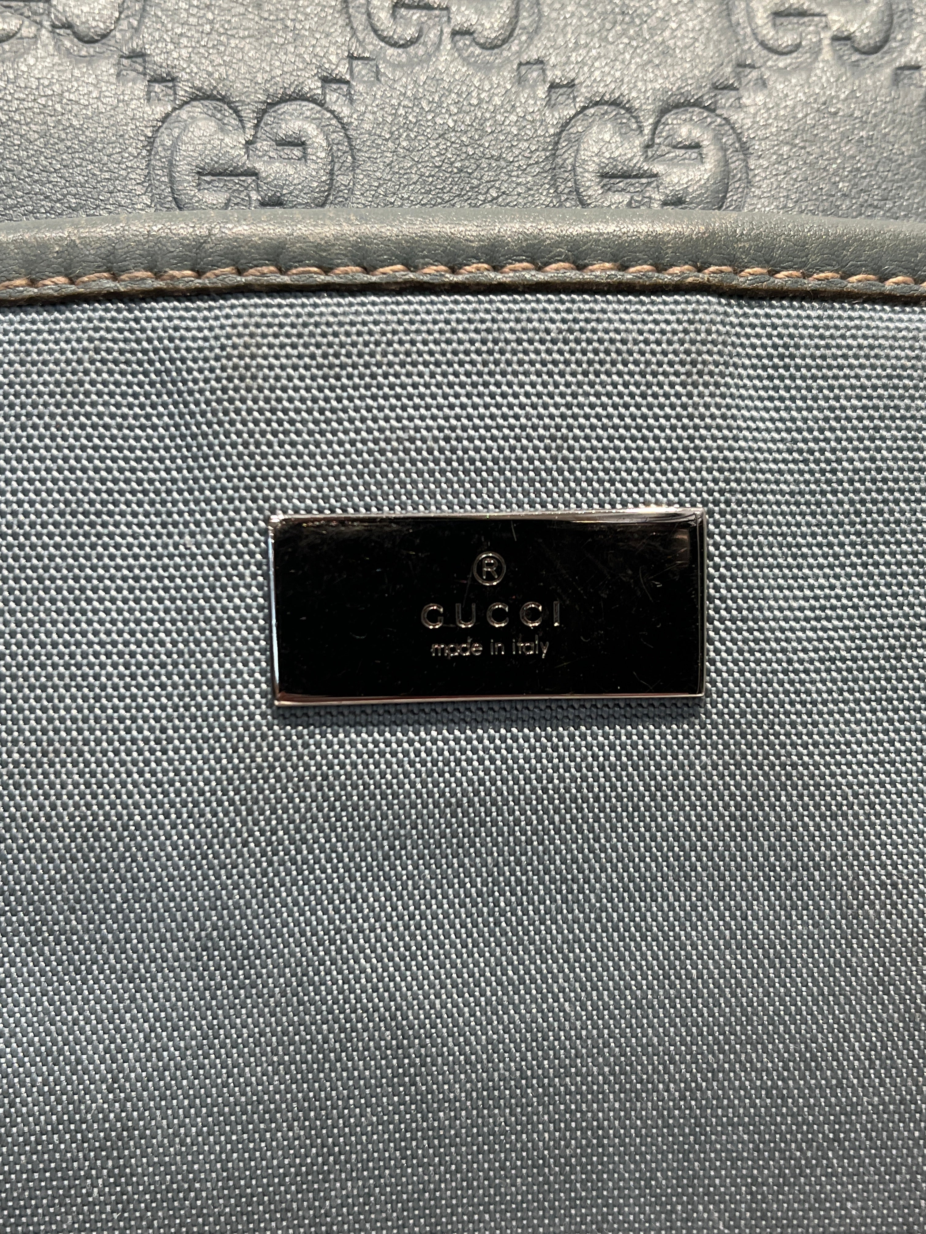 GUCCI/Cross Body Bag/OS/Monogram/Leather/BLU/GUCCISSIMA STRAP BAG view 4