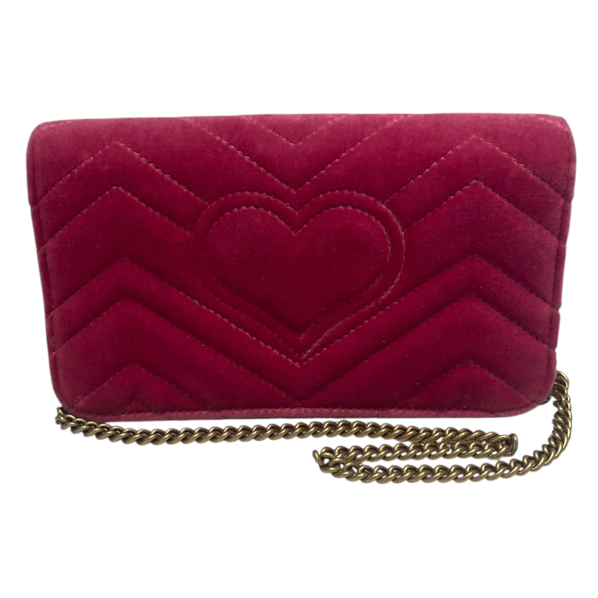 GUCCI/Cross Body Bag/Floral Pattern/Suede/PNK/GG "LOVE" QUILTED MARMONT view 2