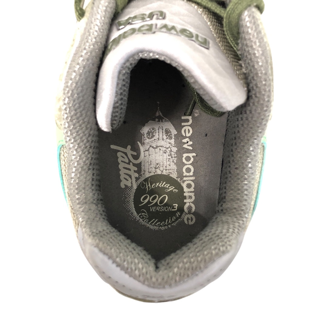 NEW BALANCE/Patta/Low-Sneakers/US 8/Cotton/GRN/990 v3 view 3