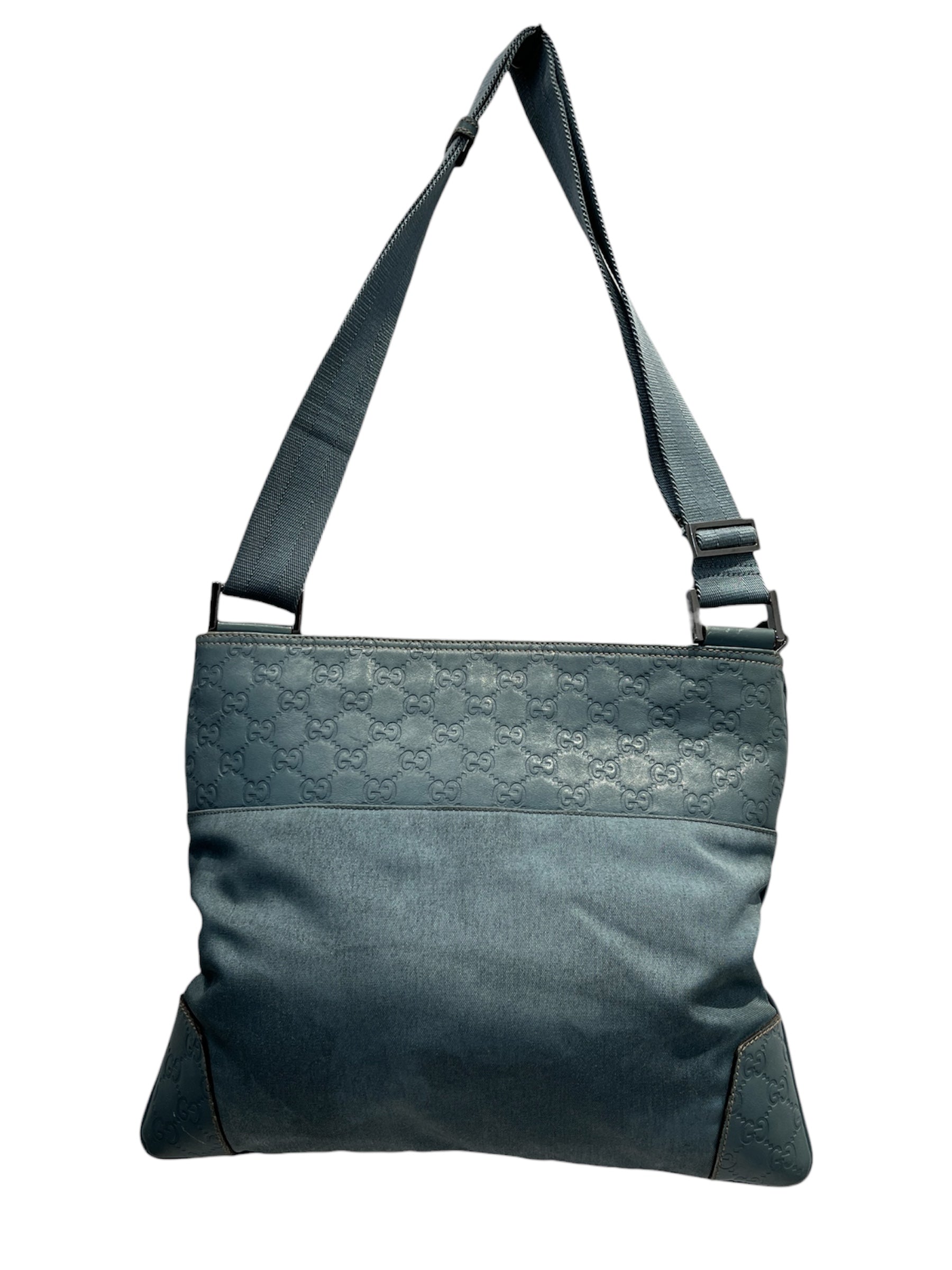 GUCCI/Cross Body Bag/OS/Monogram/Leather/BLU/GUCCISSIMA STRAP BAG view 2