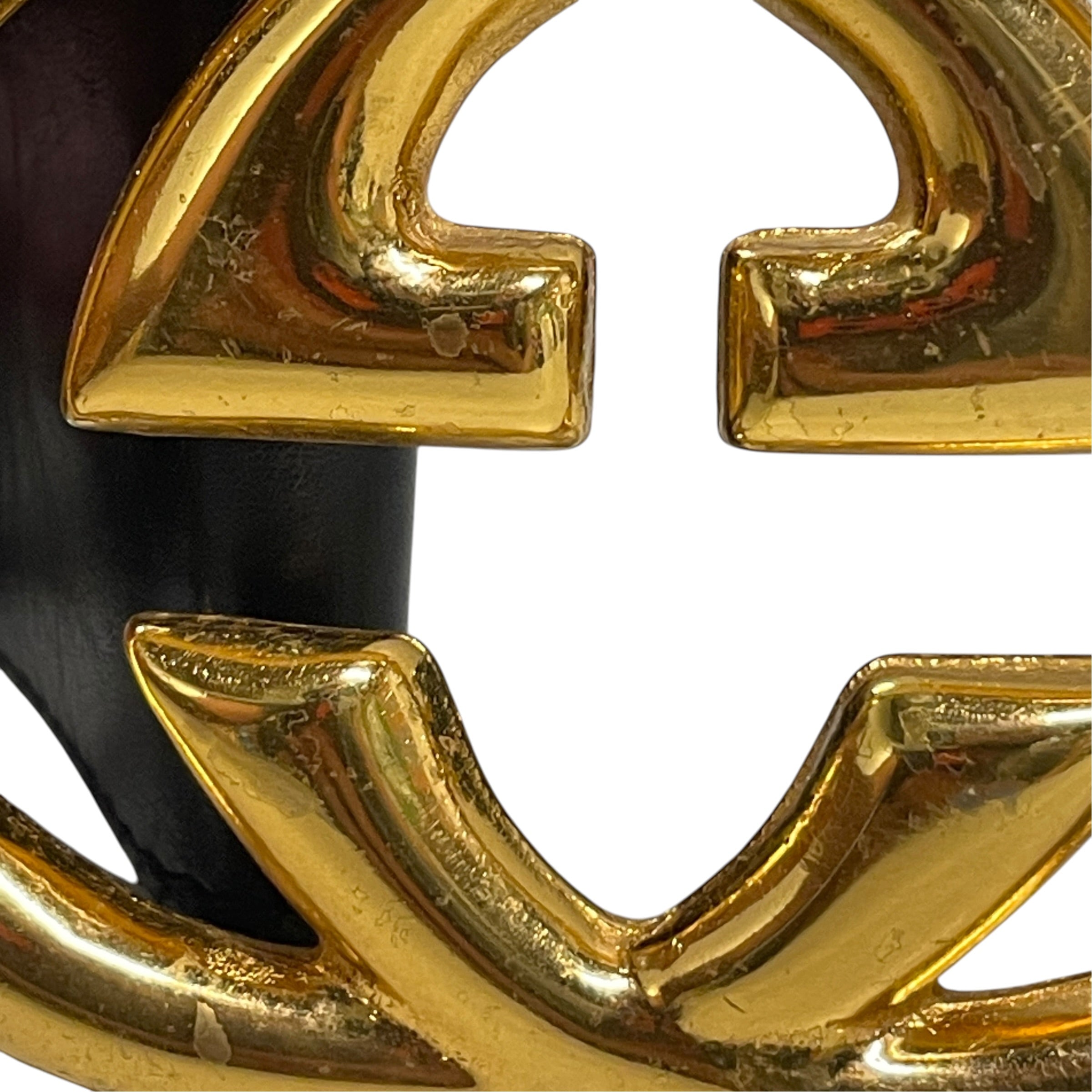 GUCCI/Belt/Leather/BLK/M's/gold buckle view 3
