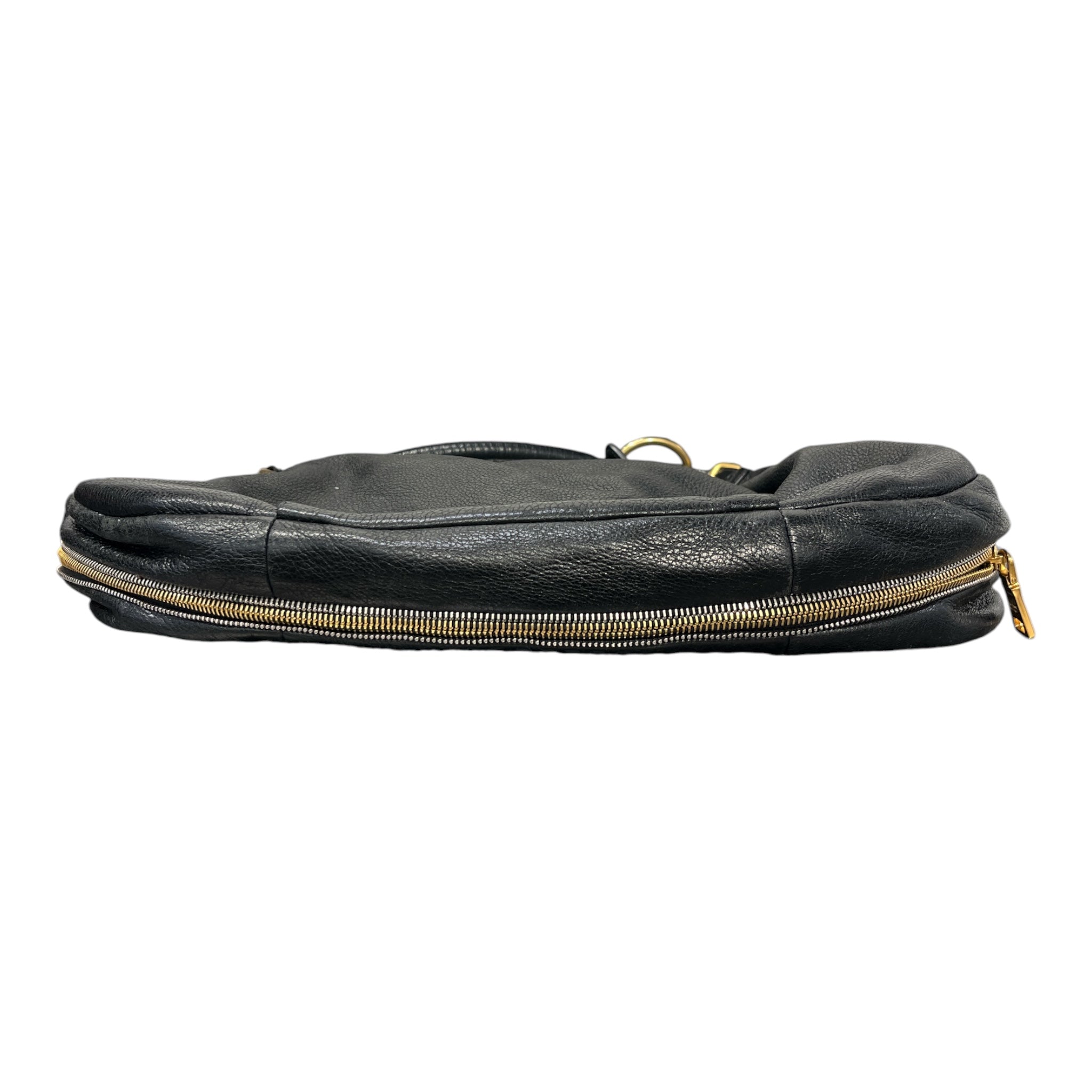 PRADA/Hand Bag/Leather/BLK/antik cervo leather sacca tote view 3